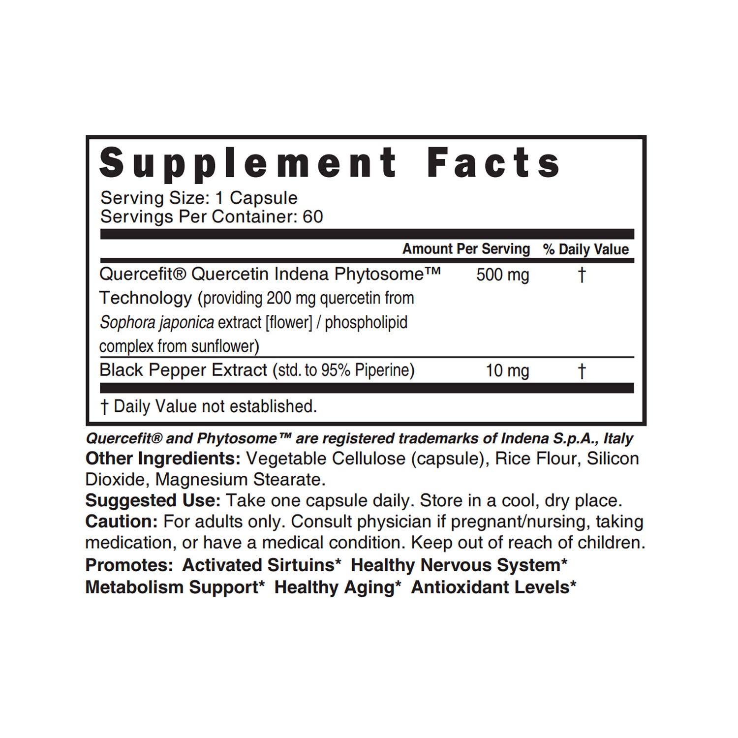 Quercetin Plus 500mg - 60 Vegan Capsules (60 Servings)  | GNC