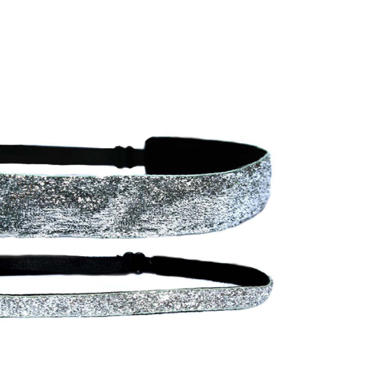 2 Pack Sparkler Adjustable Headbands - Silver Sparkle  | GNC