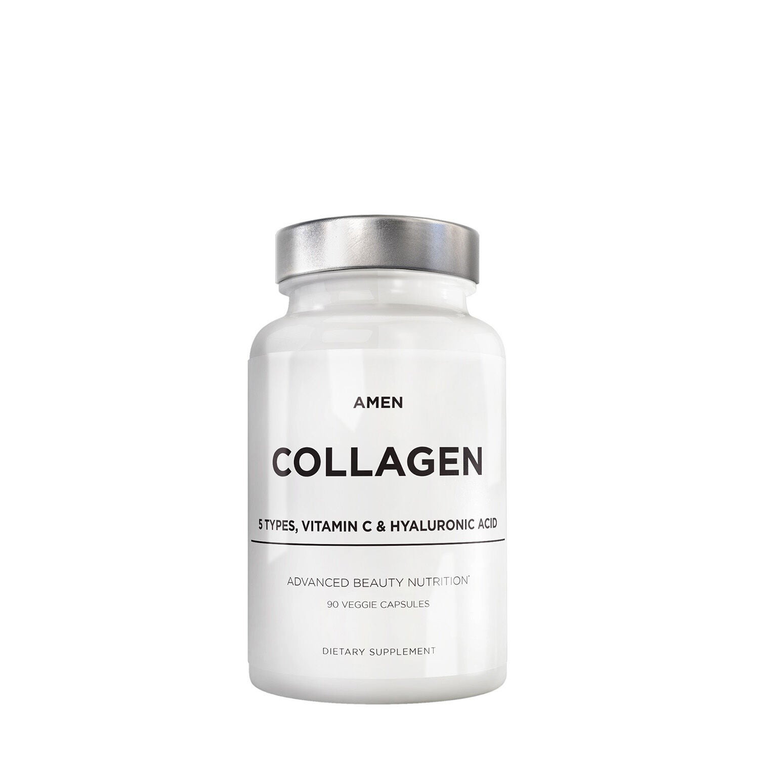 Amen Collagen Hydrolyzed Multi Collagen Peptides + Vitamin C - 90 Veggie Capsules (30 Servings)  | GNC