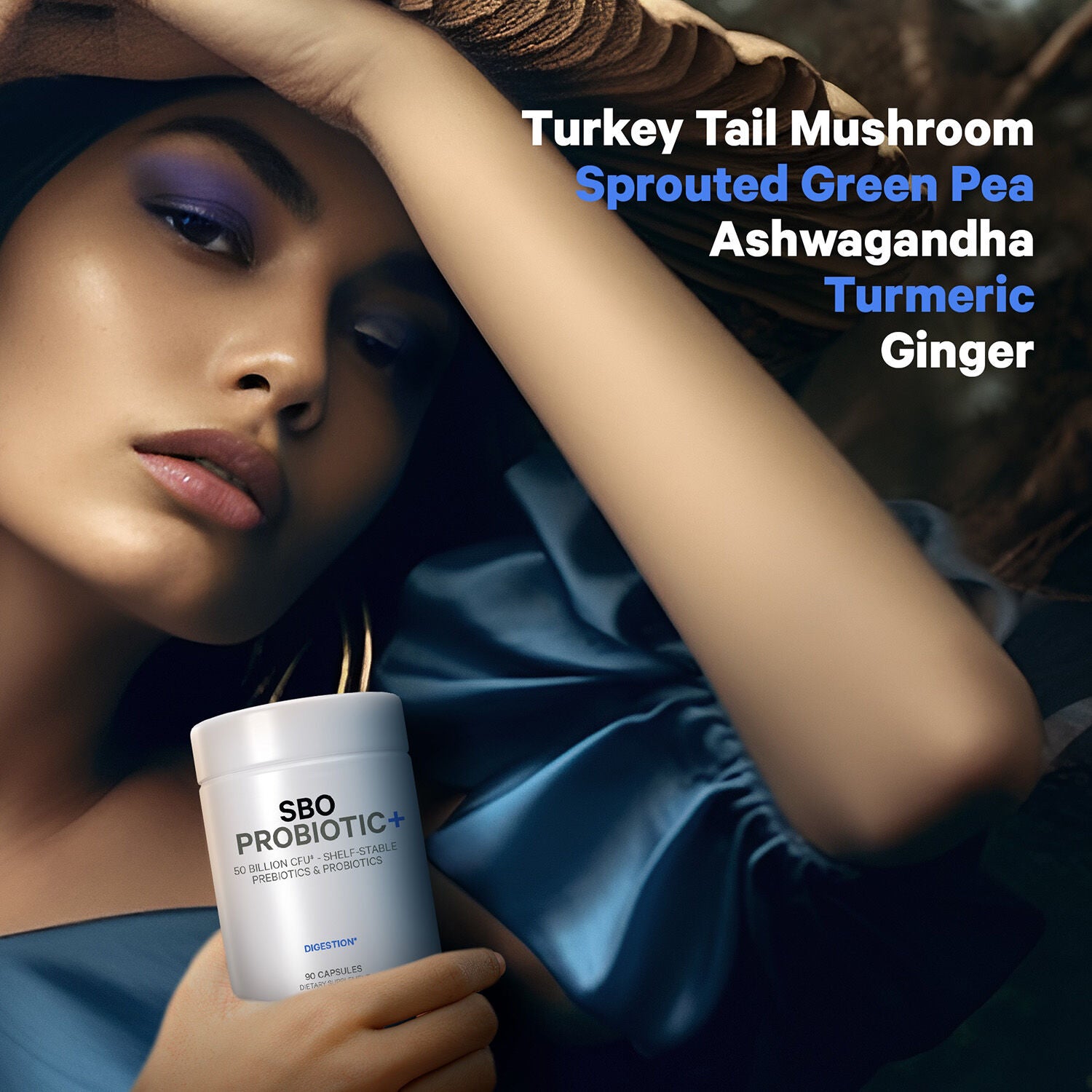 SBO Probiotic+ 50 Billion CFU &amp; Prebiotics - Vegan Digestion Supplement - 90 Capsules (45 Servings)  | GNC