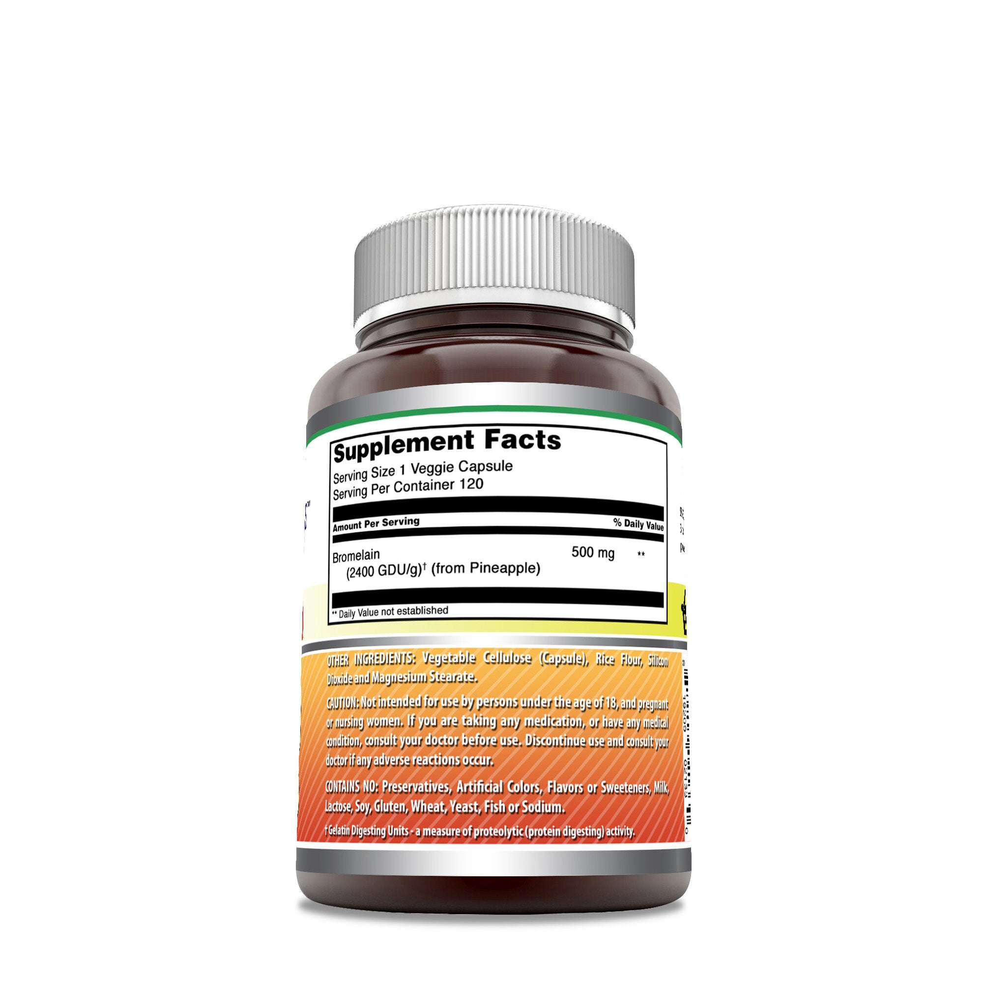 Bromelain 500mg - 120 Veggie Capsules (120 Servings)  | GNC