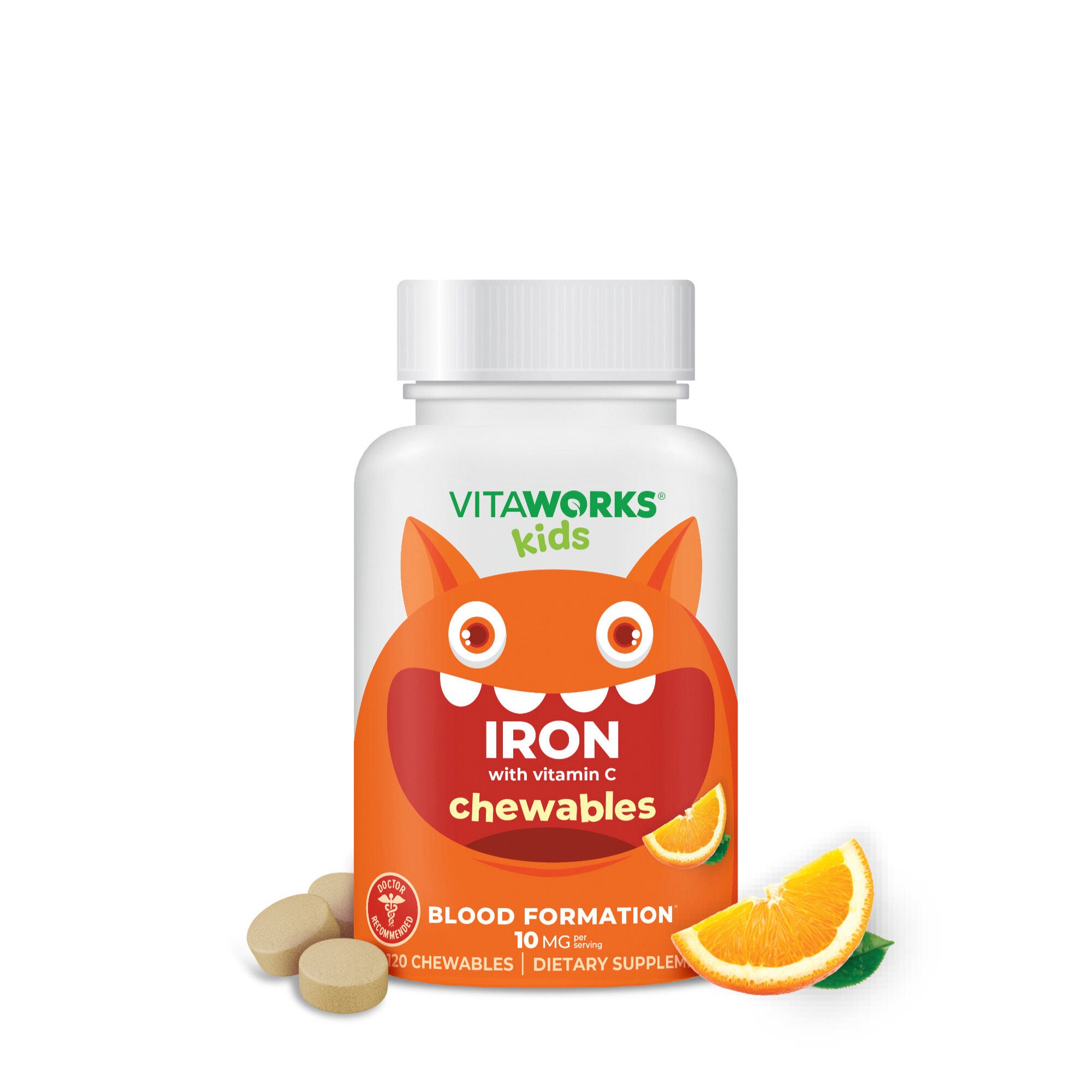 Kids Iron with Vitamin C 10mg - 120 Chewables (60 Servings)  | GNC