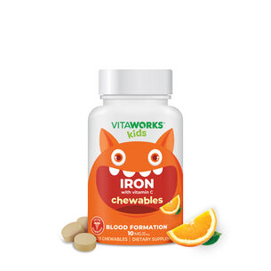 Kids Iron with Vitamin C 10mg - 120 Chewables &#40;60 Servings&#41;  | GNC