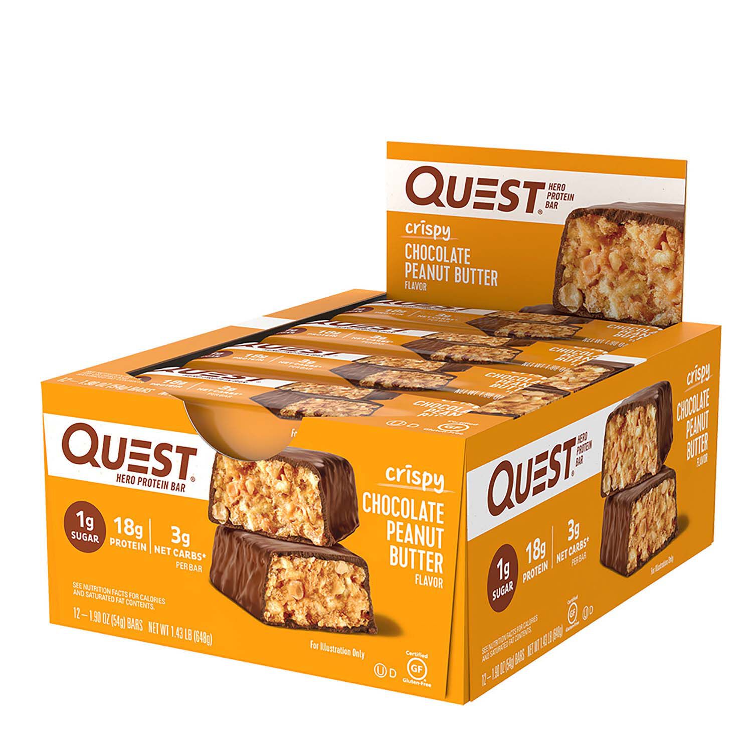 Quest hero protein bar crispy chocolate peanut butter case