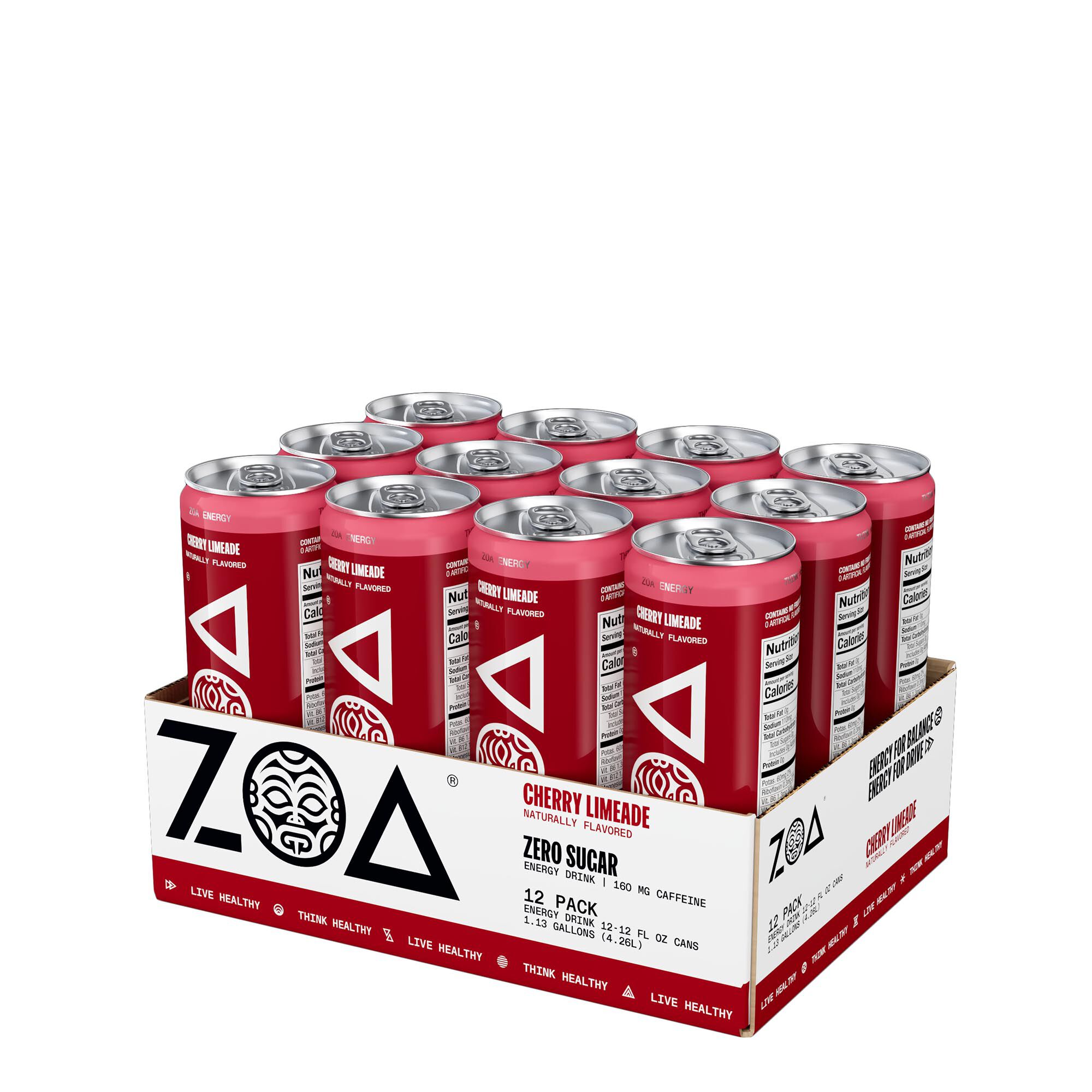 Zero Sugar Energy Drink Cherry Limeade 12 Cans Cherry Limeade GNC