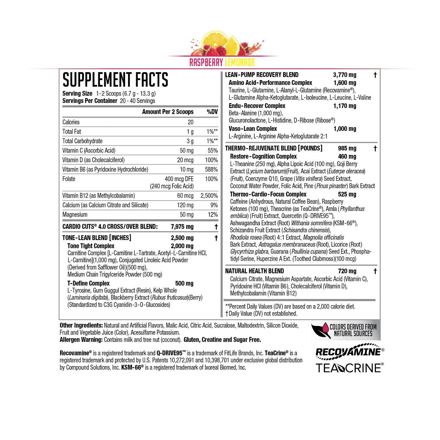 Cardio Cuts&reg; 4.0 - Raspberry Lemonade (40 Servings)