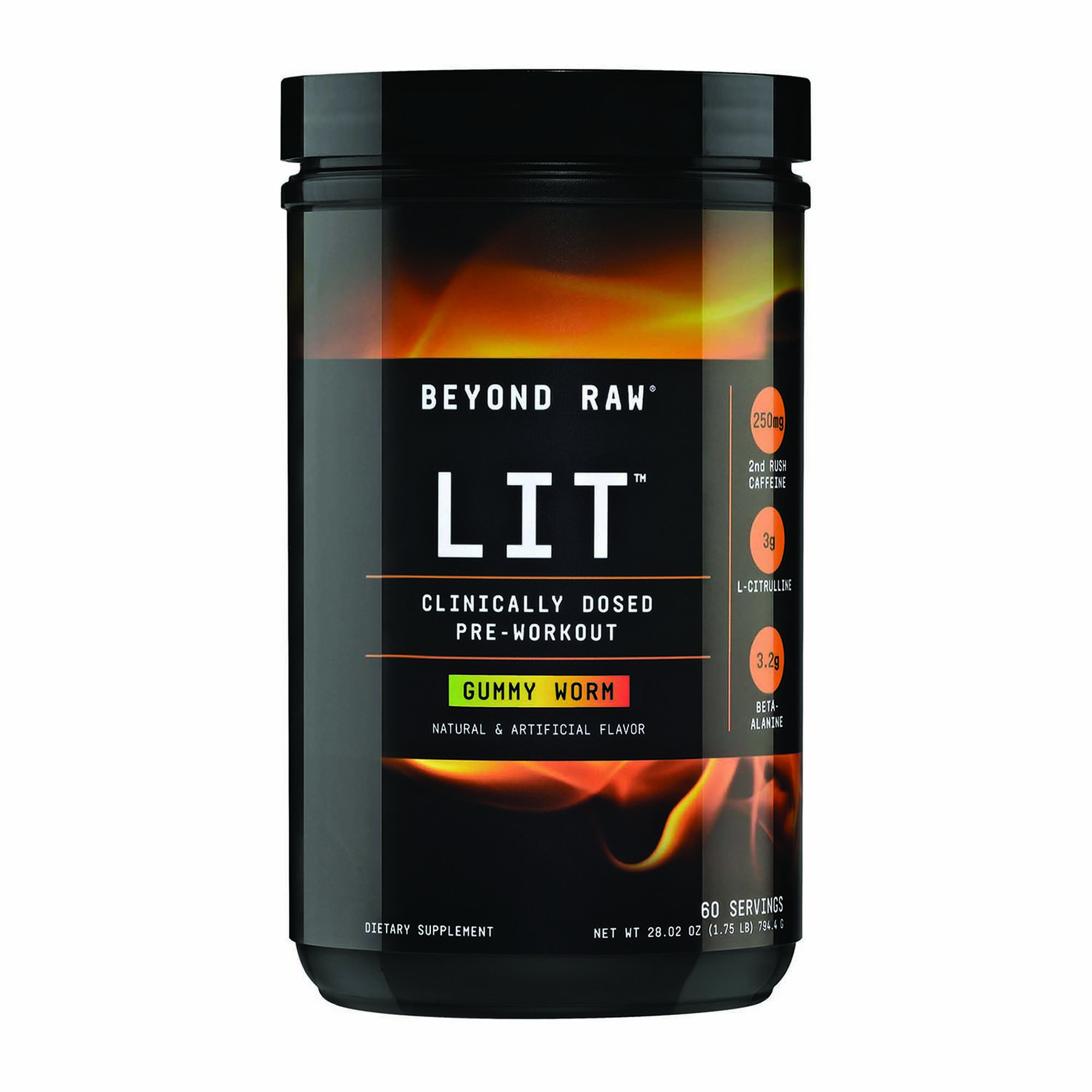 30 Minute Beyond Raw Lit Pre Workout Gummy Worm Review for Build Muscle