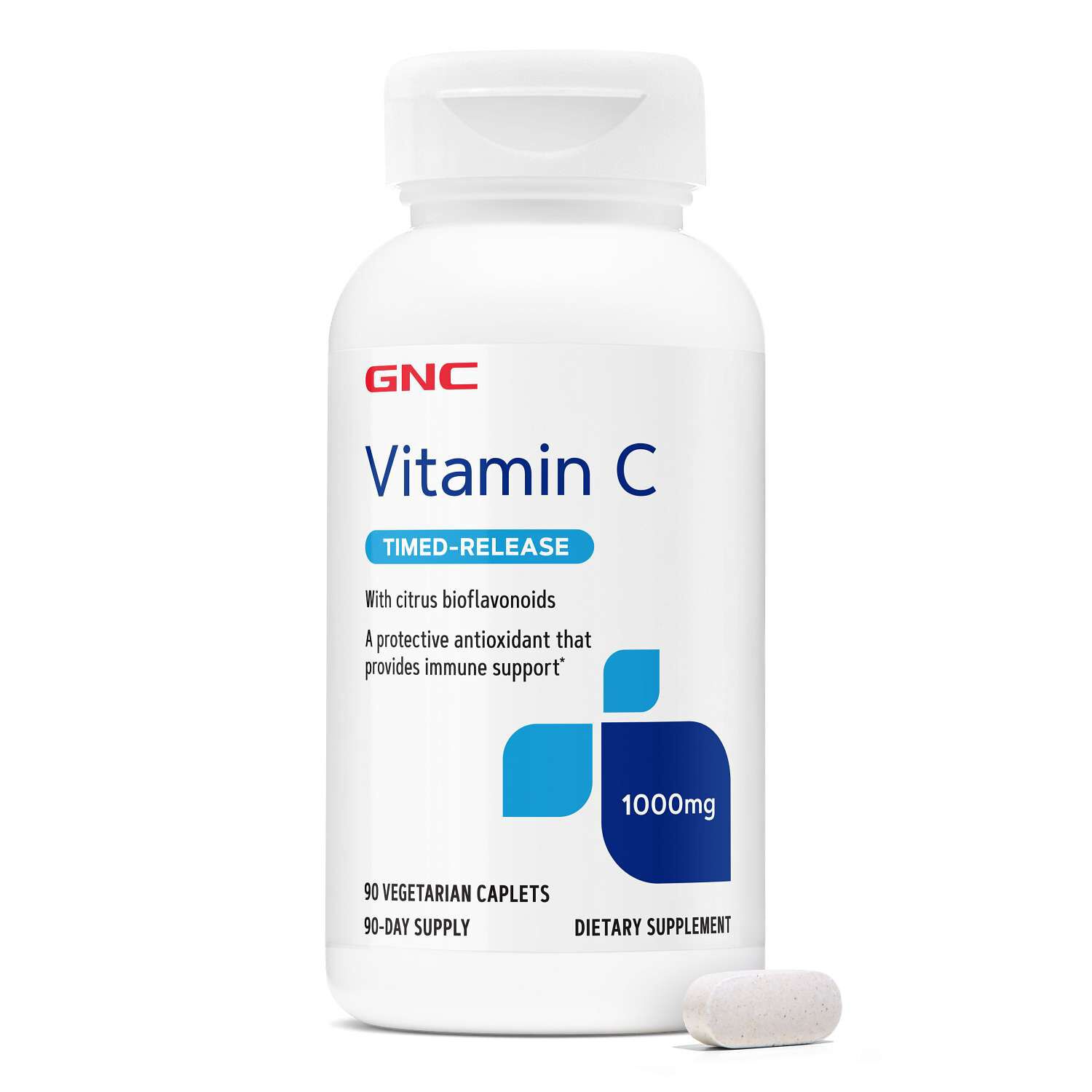 Vitamin C Time-Released 1000mg - 90 Vegetarian Caplets (90 Servings)  | GNC