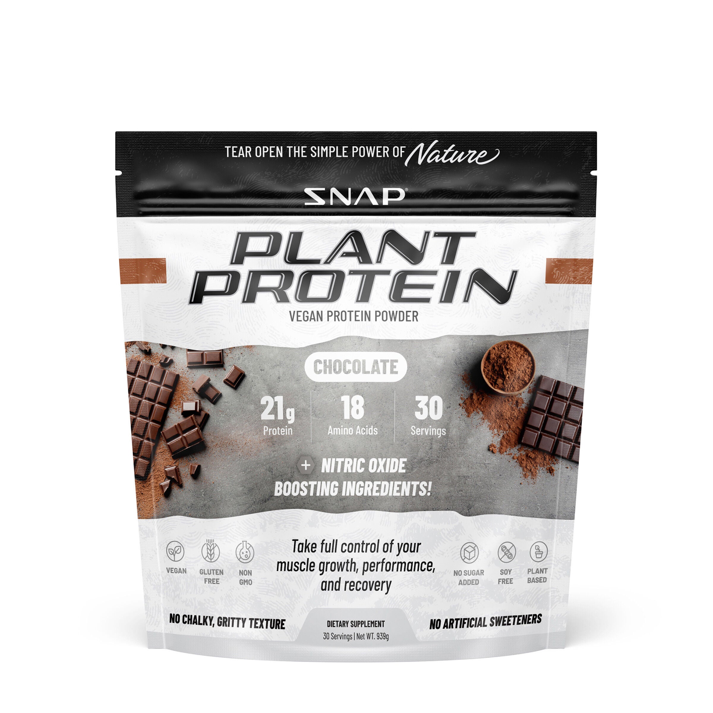 SNAP Supplements Plant Based Vegan Protein Chocolate GNC