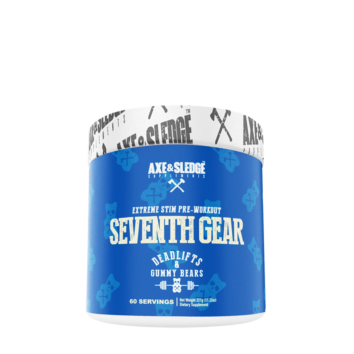 Axe and Sledge Seventh Gear Pre Workout Gummy Bear Front Tub