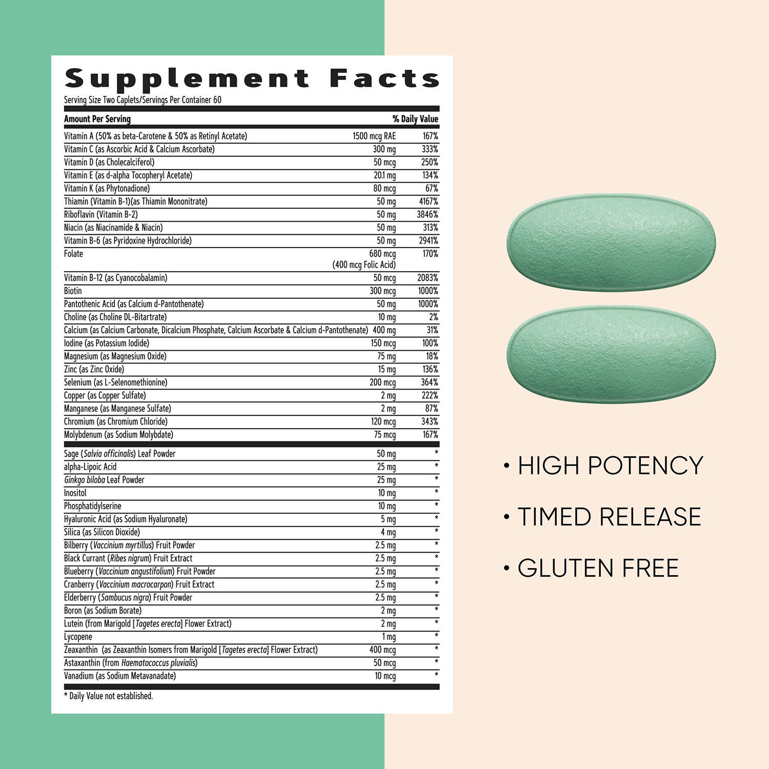 50 Plus Multivitamin- 60 Caplets (30 Servings)  | GNC