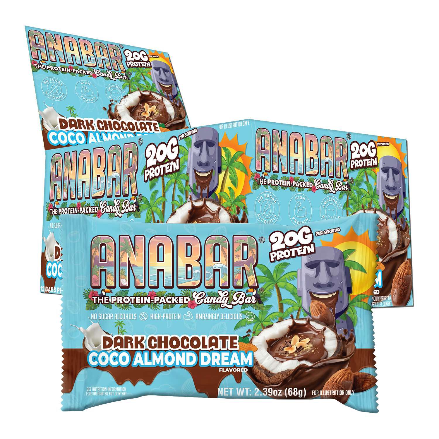 Protein Candy Bar - Dark Chocolate Coco Almond Dream (12 Bars)