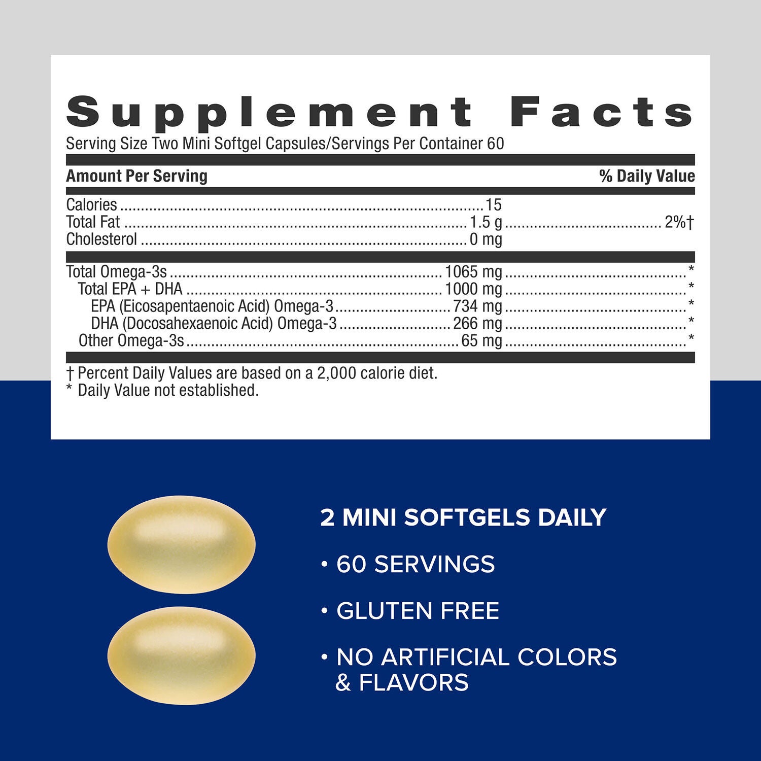 Triple Strength Fish Oil Mini - 120 Softgels (60 Servings)  | GNC