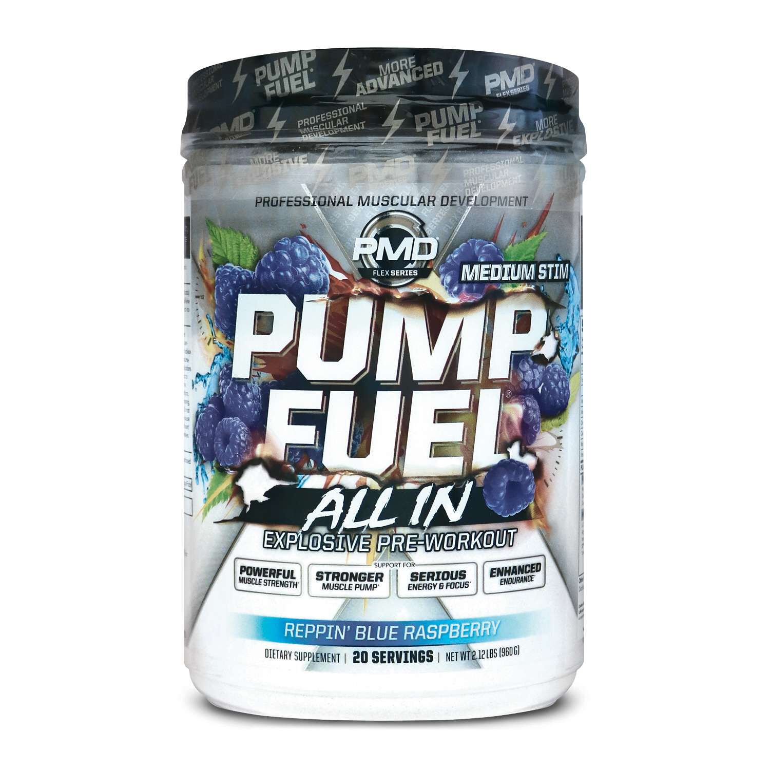 Pump Fuel All In Pre-Workout - Reppin' Blue Raspberry (20 Servings)