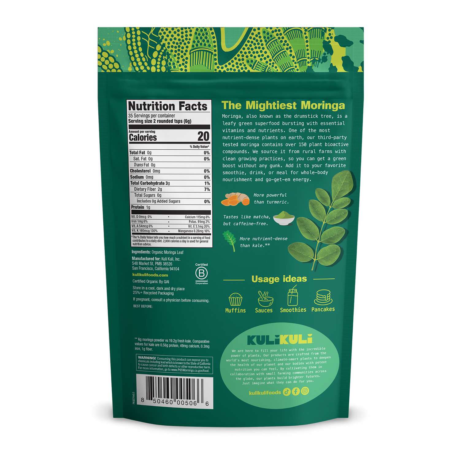 Pure Moringa Powder - 7.4 oz. (35 Servings)
