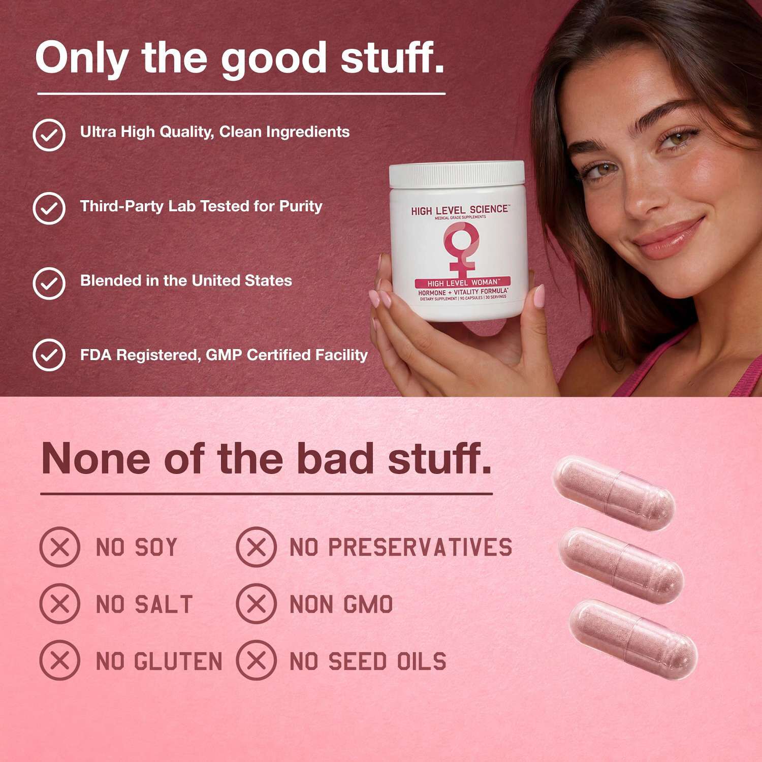 Woman Hormone + Vitality - 90 Capsules (30 Servings)