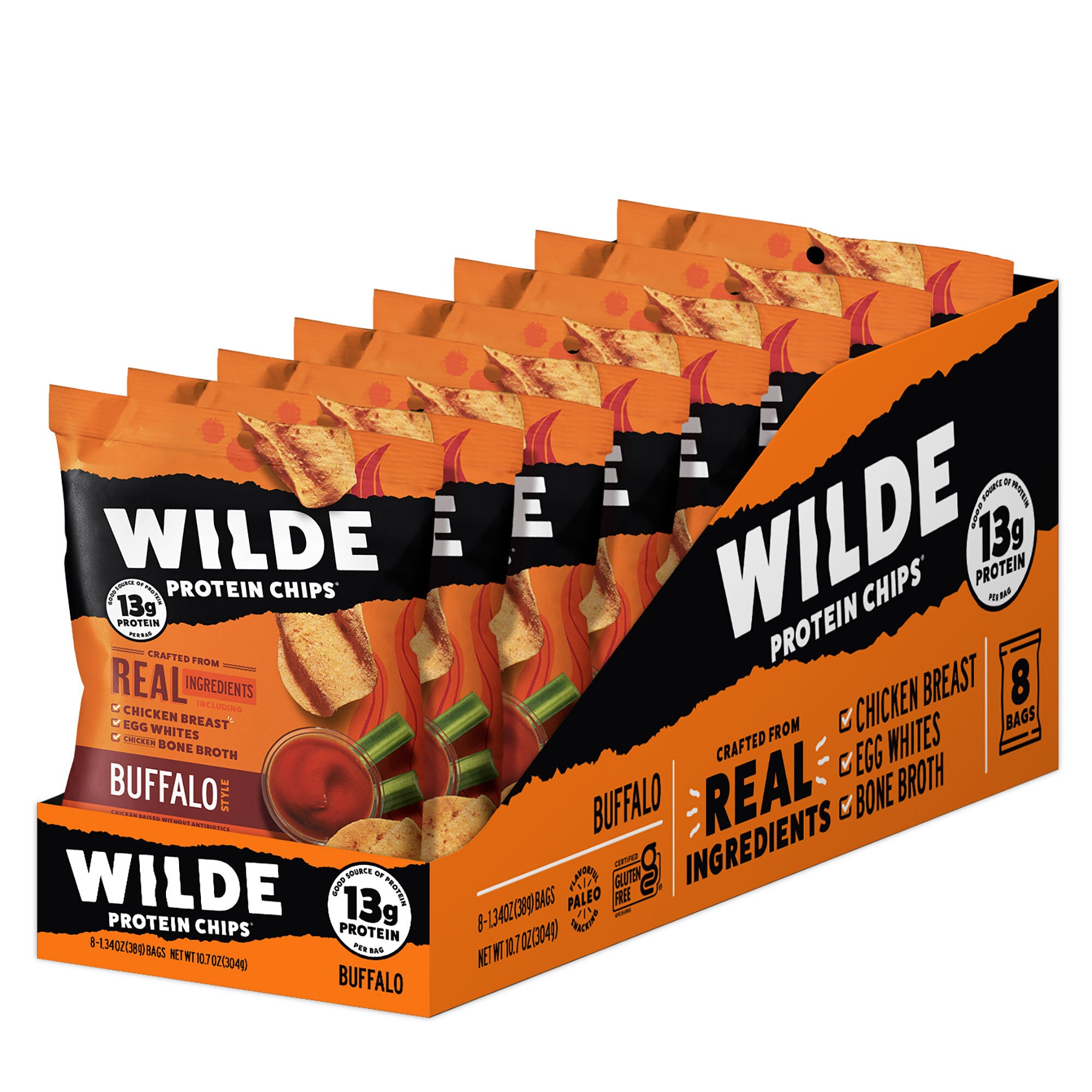 Wilde Protein Chips* Buffalo 8 Bags Buffalo GNC