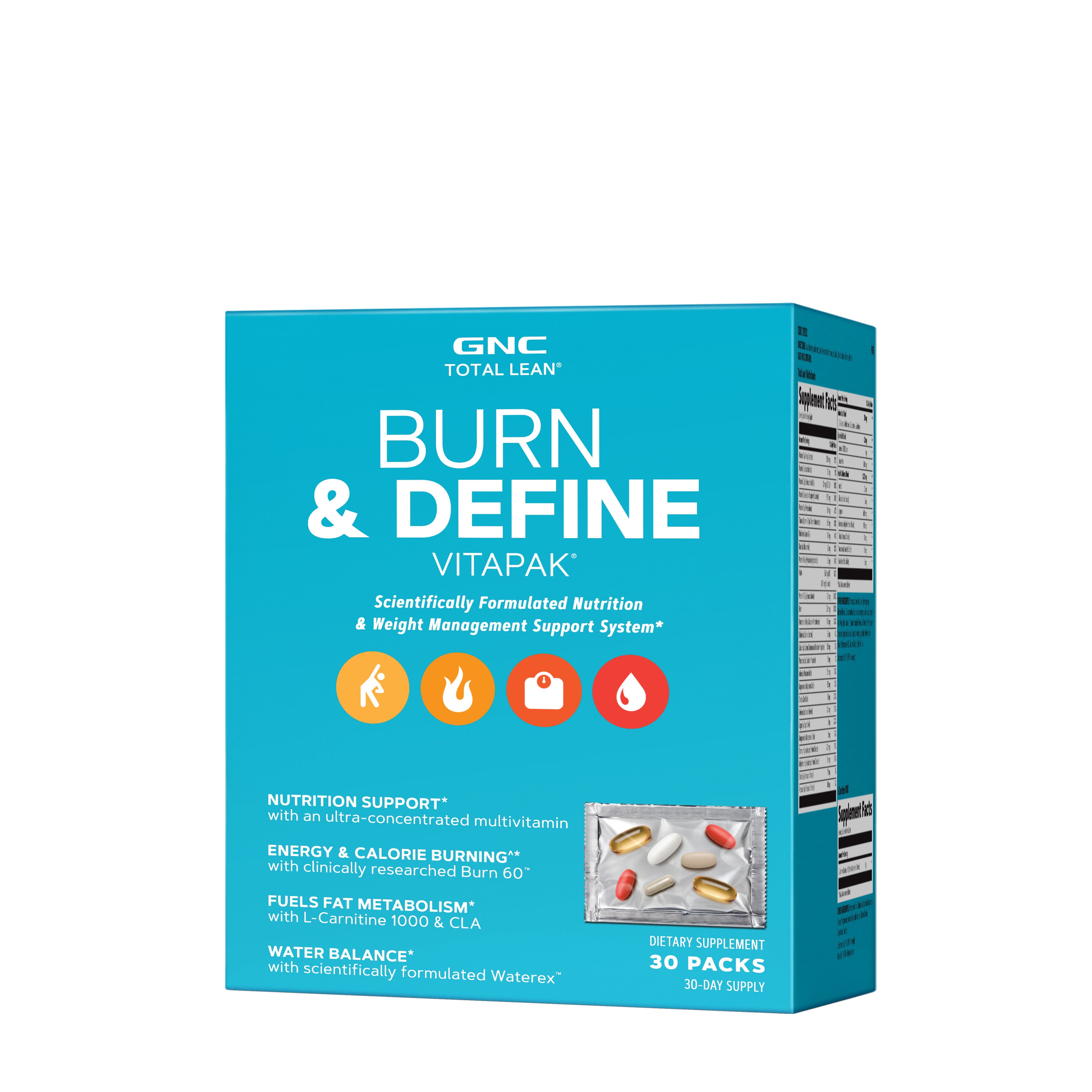 Gnc Total Lean Burn Define Vitapak Gnc