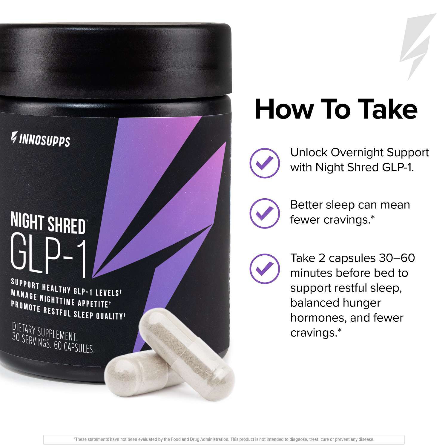 Night Shred&trade; GLP-1 - 60 Capsules (30 Servings)