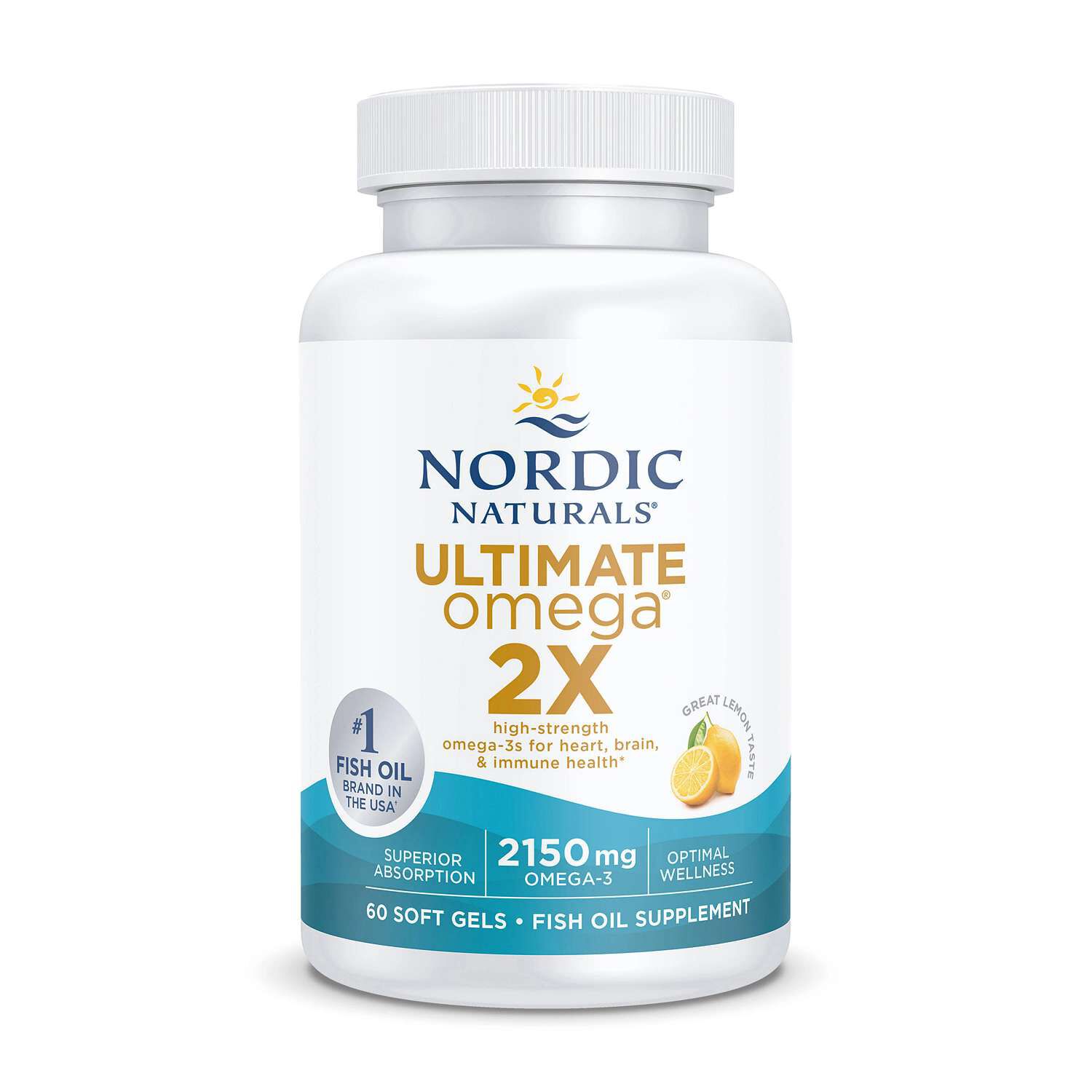 Ultimate Omega&reg; 2X - Lemon - 60 Softgels (30 Servings)  | GNC