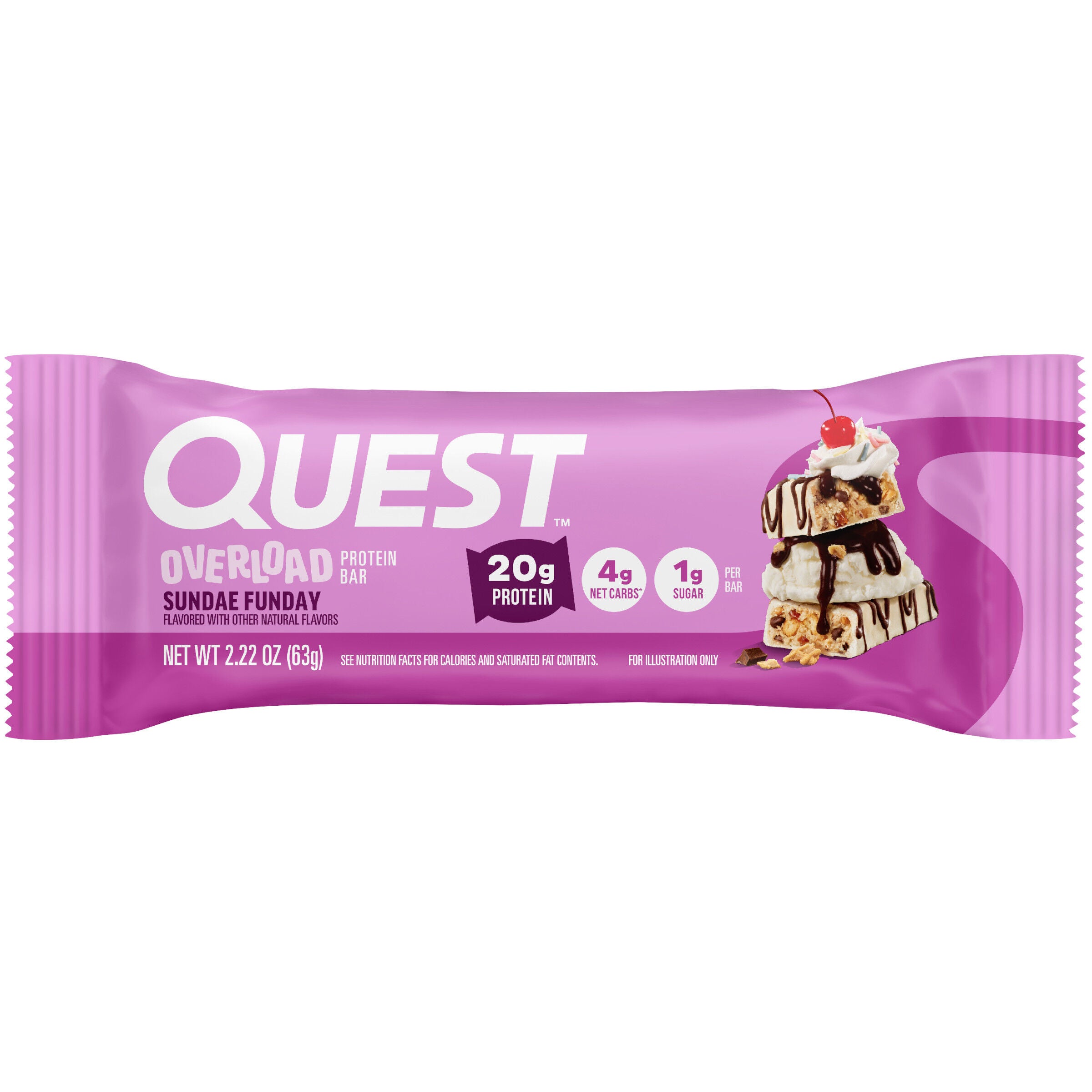 Overload Protein Bar - Sundae Funday (12 Bars)  | GNC