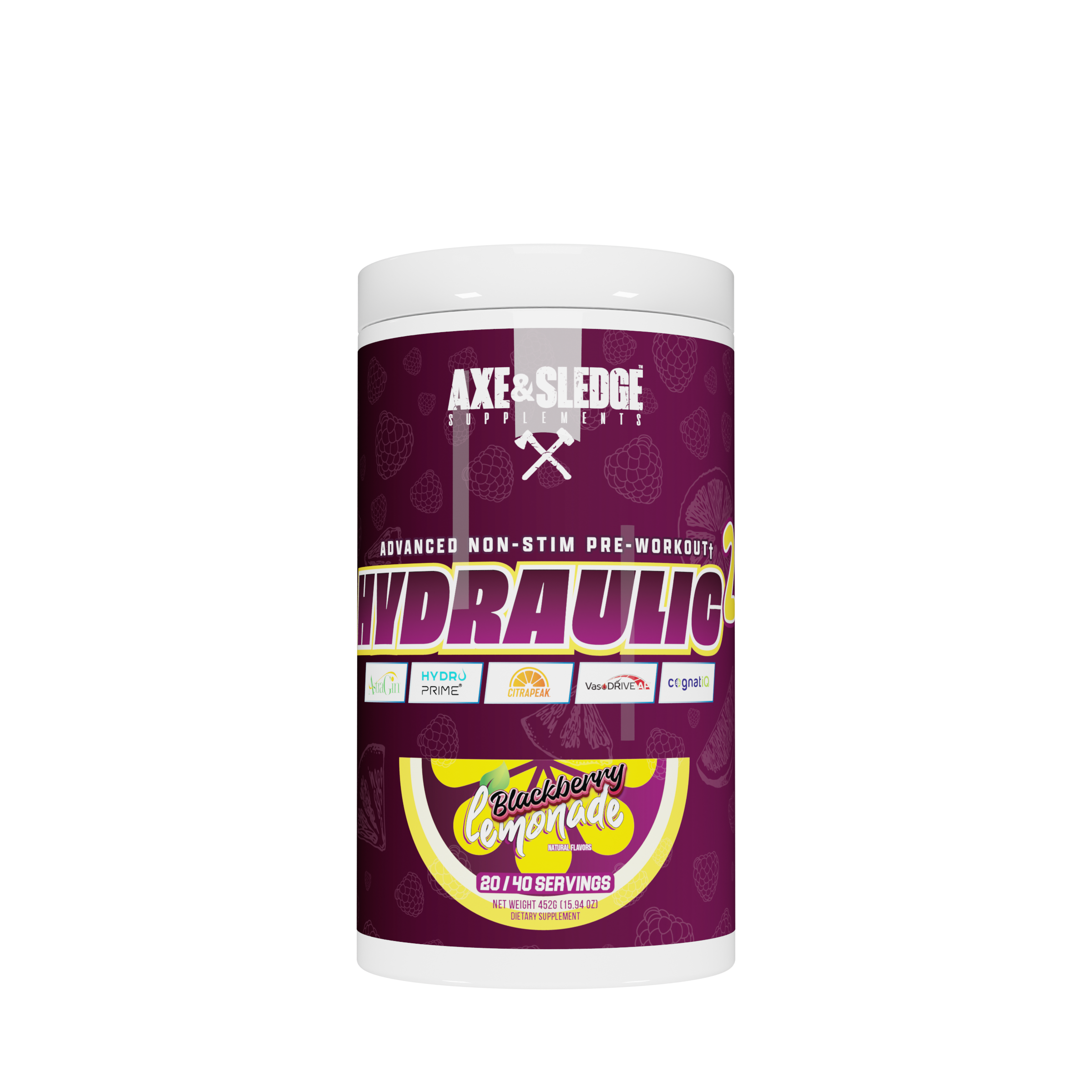 Hydraulic 2 NonStim PreWorkout Blackberry Lemonade (40 Servings