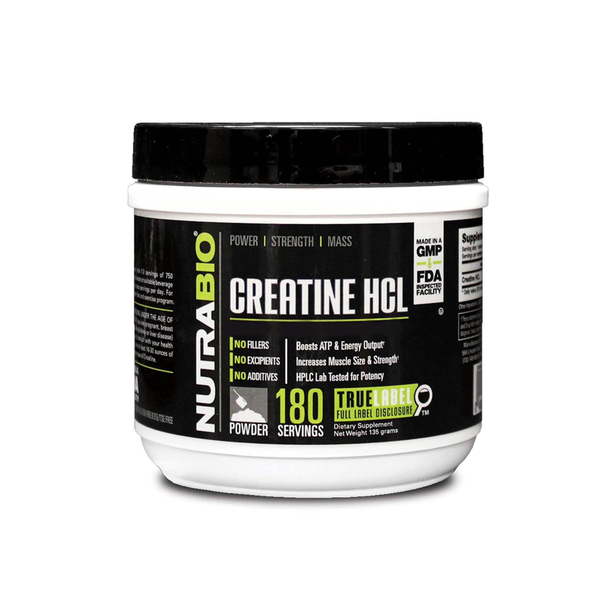 Creatine Hcl - 180 Servings - Nutrabio - Creatine