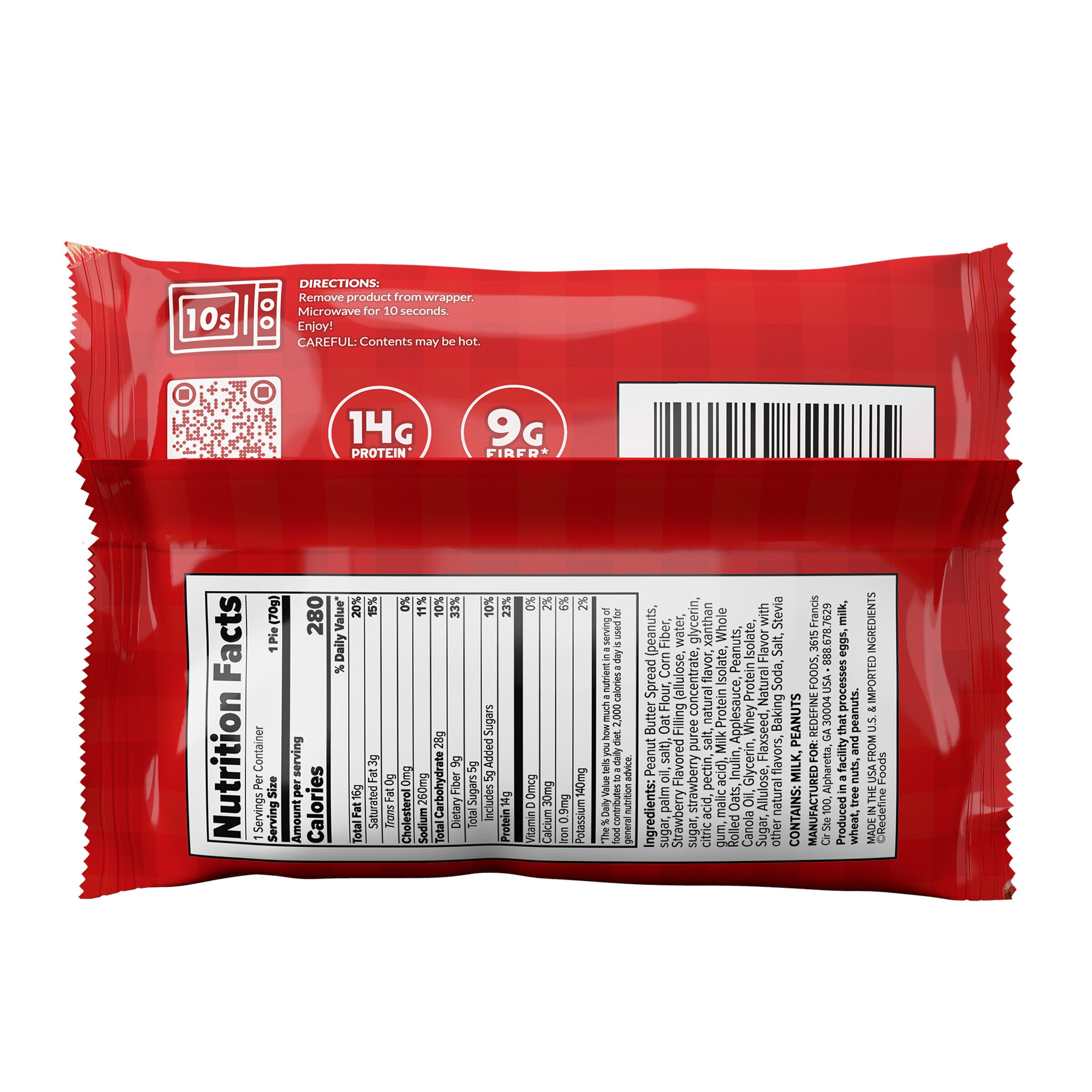 Oatmeal Protein Pie - Peanut Butter Strawberry Jelly (8 Pies)