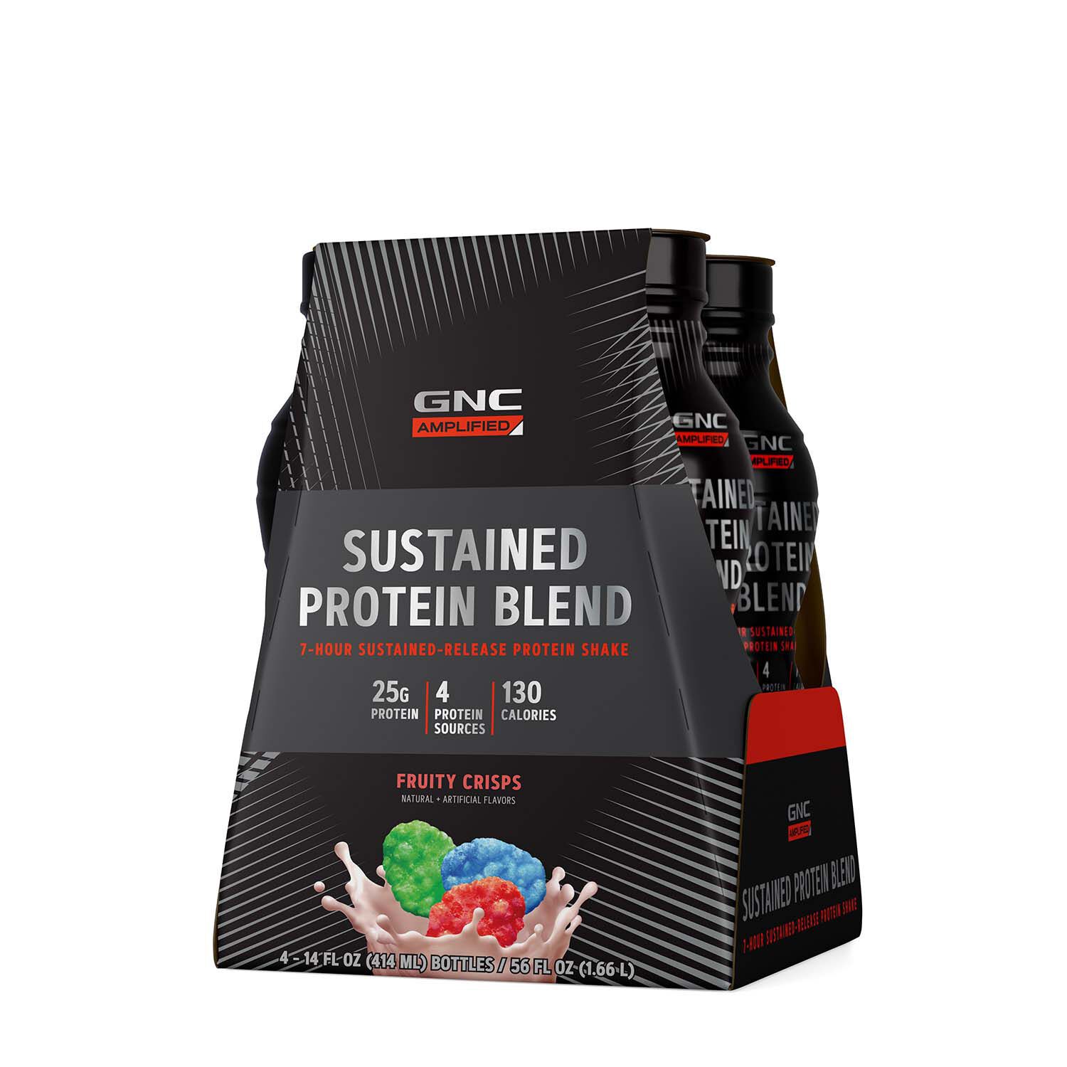 GNC AMP Sustained Protein Blend Fruity Crisp with Whey and Casein