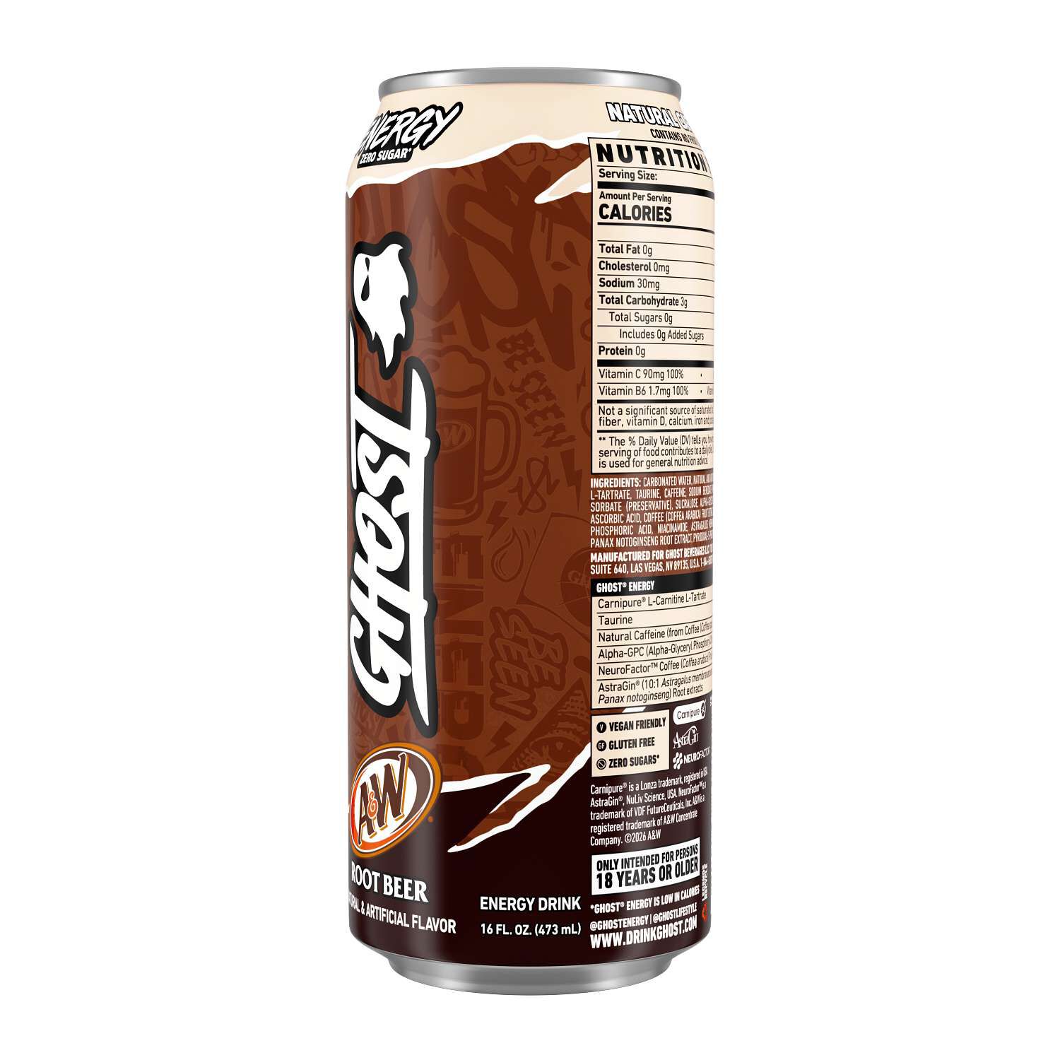 Energy Drink - A&W&reg;  Root Beer - 16oz. (12 Cans)