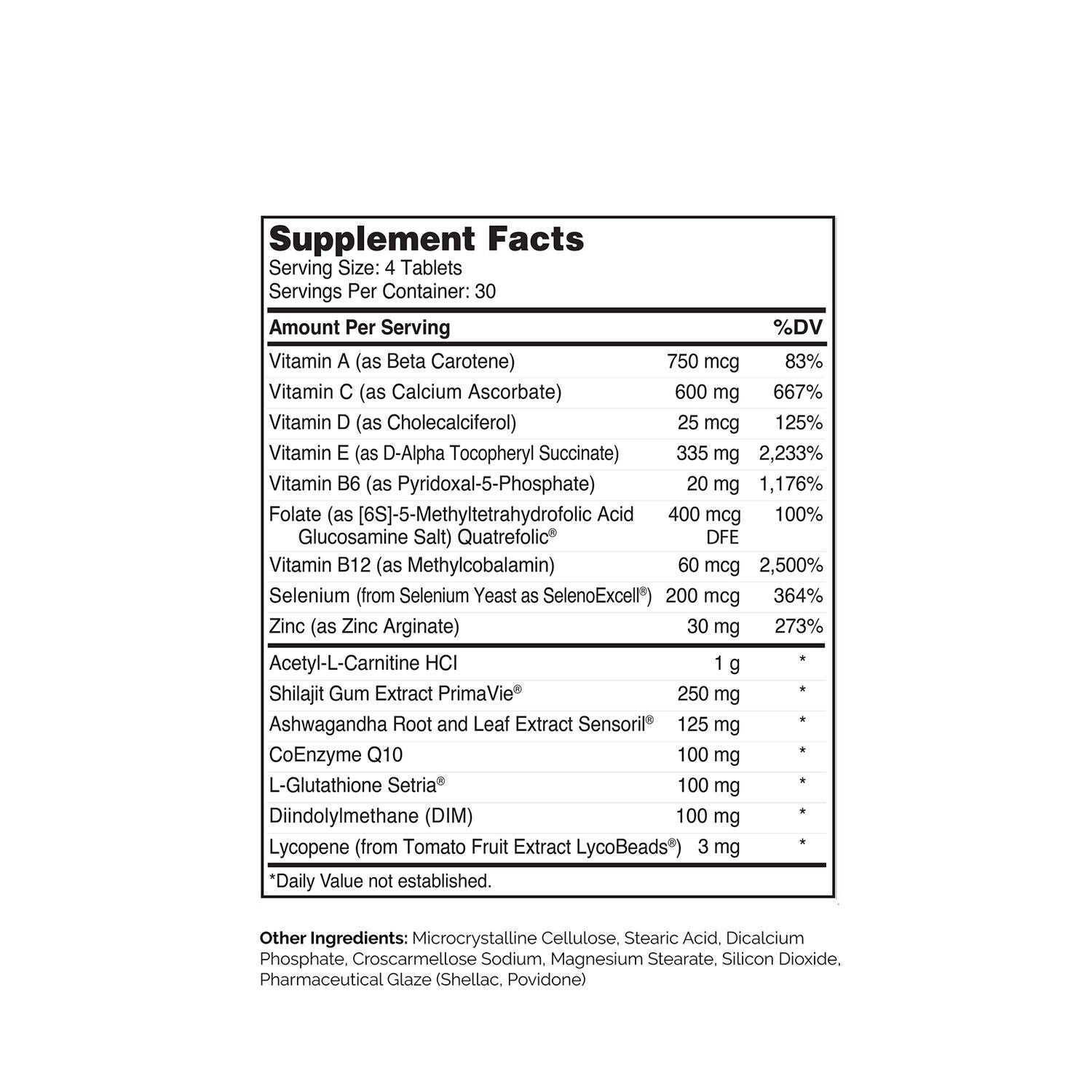Male Vitality+™ - 120 Tablets (30 Servings)