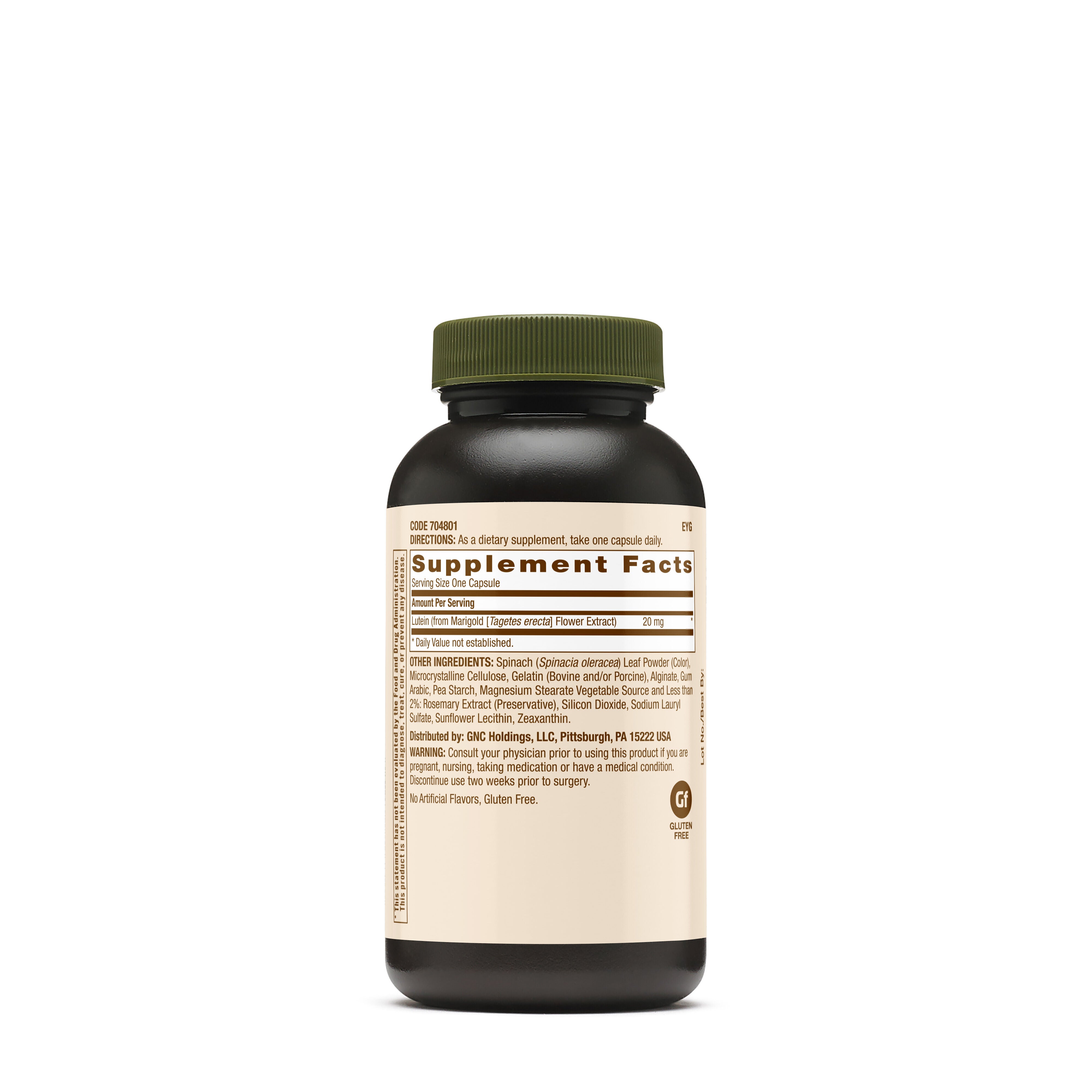 Lutein 20mg - 60 Capsules (60 Servings)  | GNC