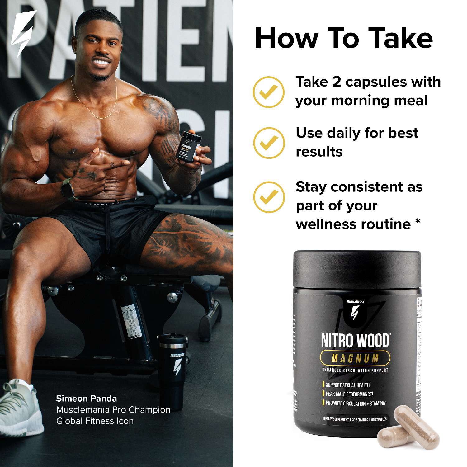 Nitro Wood&trade; Magnum - 60 Capsules (30 Servings)
