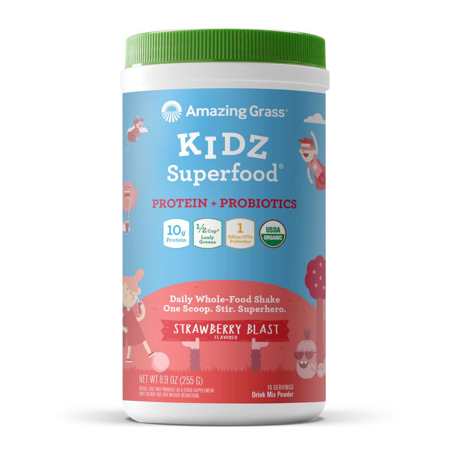 Kidz Superfood Protein + Probiotics - Strawberry Blast (15 Servings)