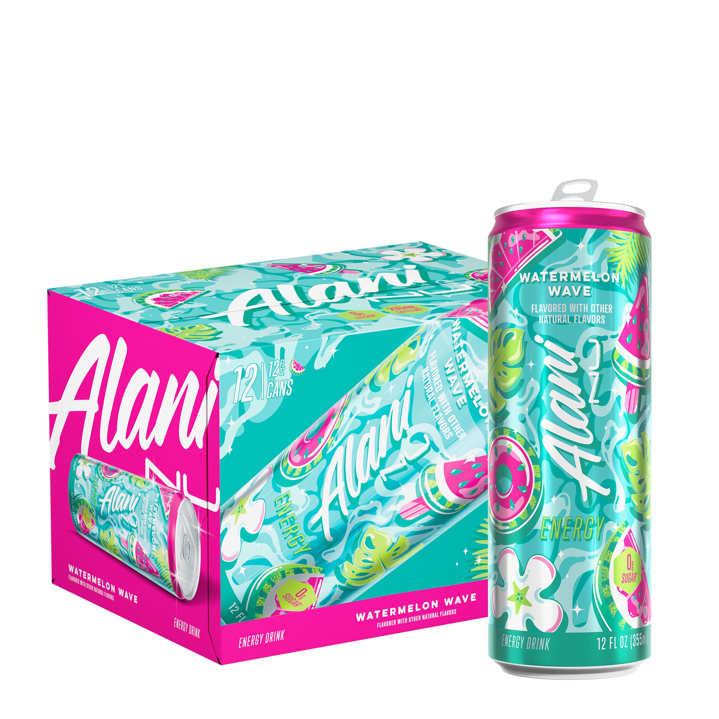 Energy Drink - Watermelon Wave - 12oz. (12 Cans)