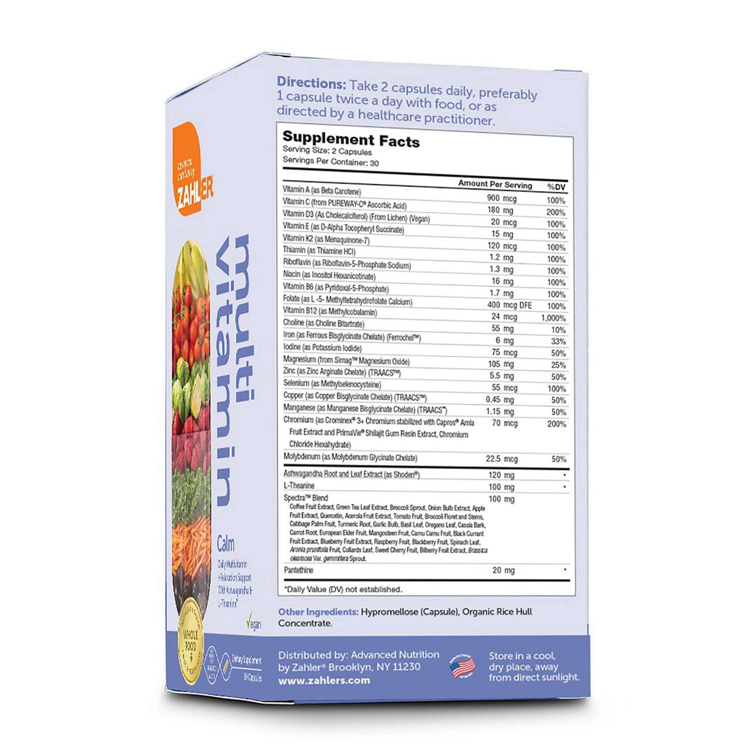 ZAHLER Multivitamin Calm Daily Multivitamin + Relaxation Support