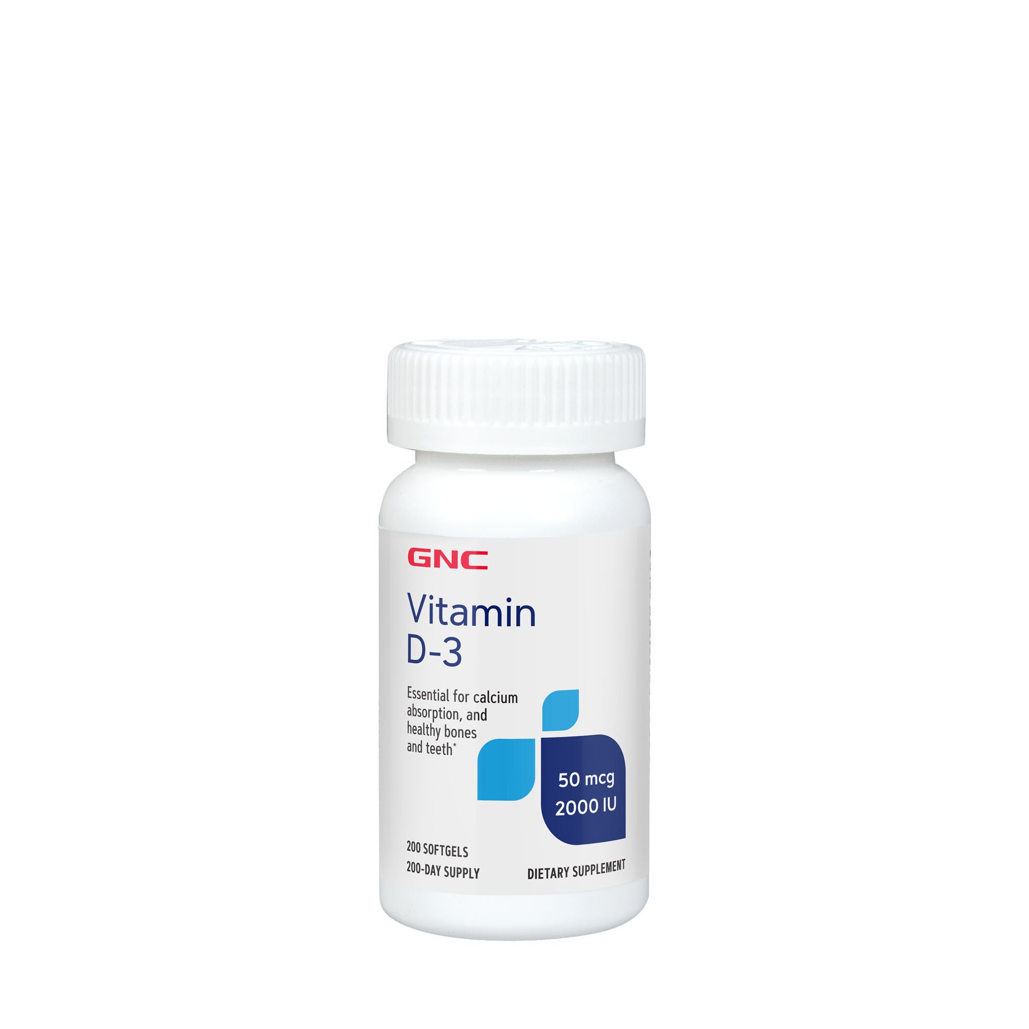 Vitamin D3 50mcg 200 Softgels (200 Servings) GNC