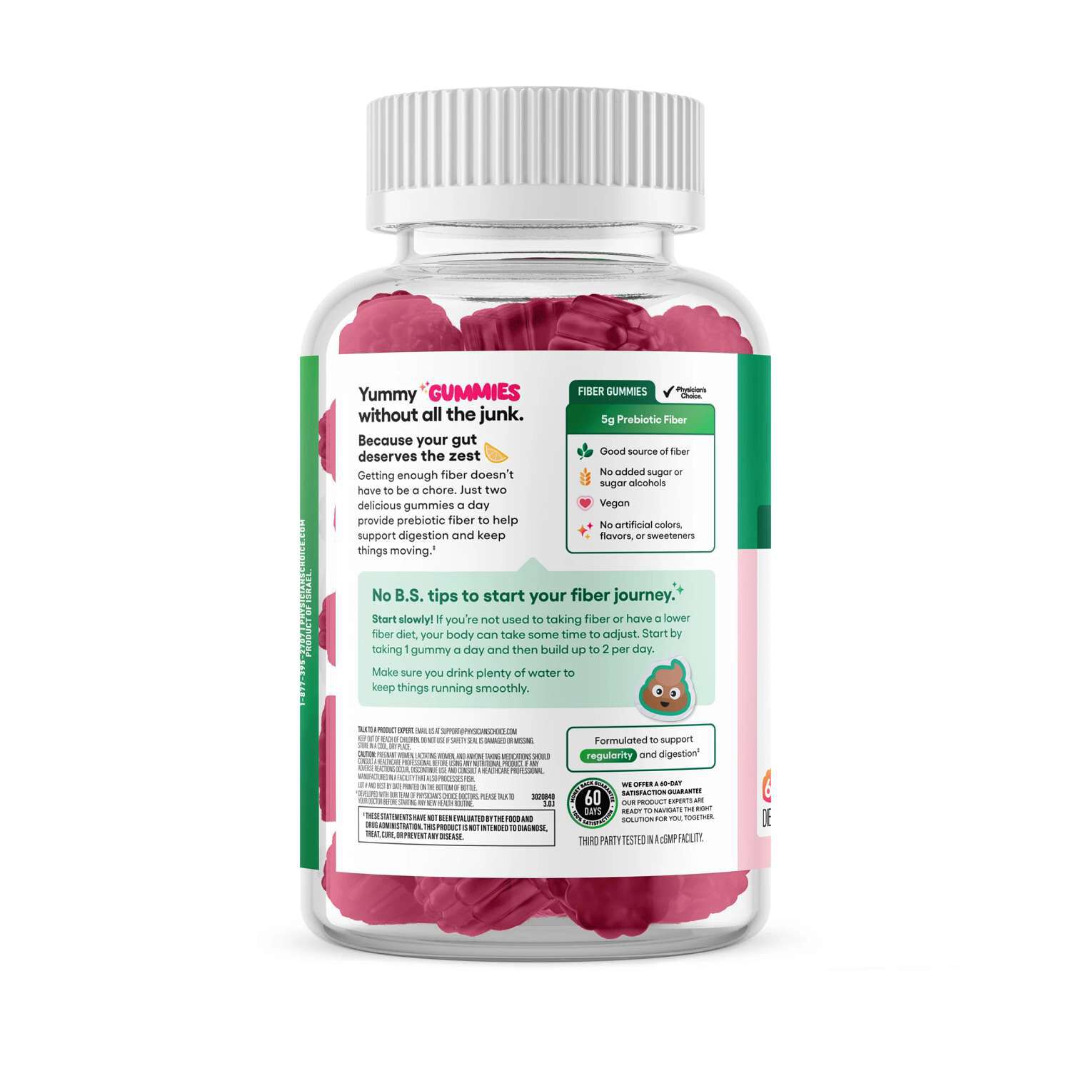 Fiber Gummies - Raspberry Lemon - 60 Gummies (30 Servings)