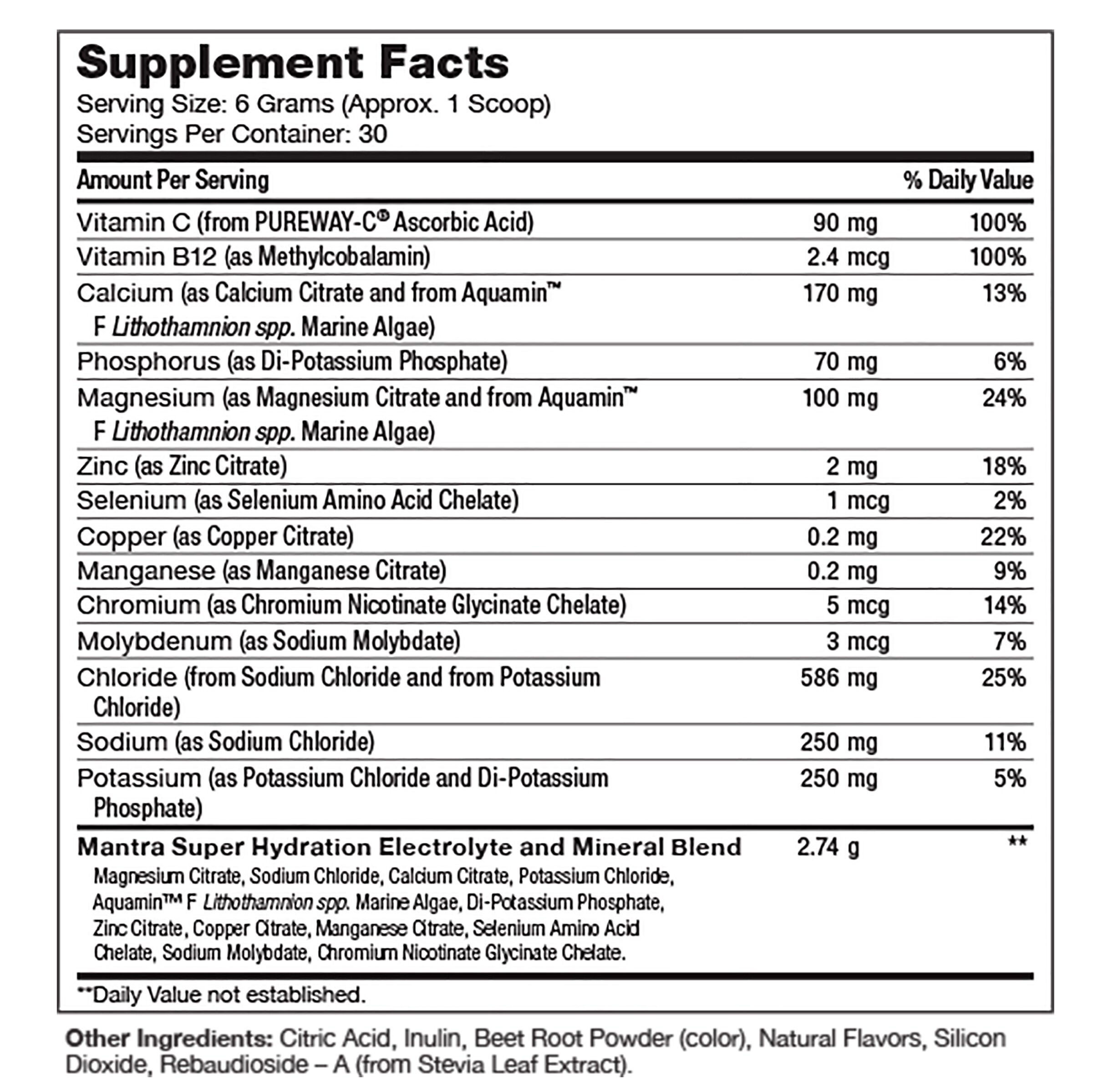 Mantra Hydrate - Fruit Punch - 6.4 oz (30 Servings)  | GNC