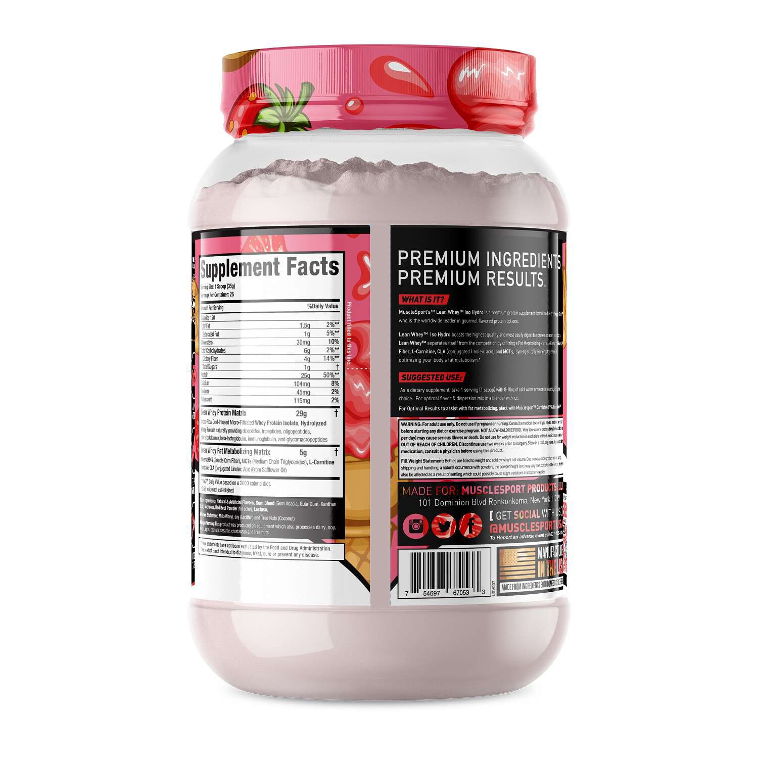 Lean Whey Iso-Hydro Protein - Strawberry Ice Cream (26 Servings)  | GNC