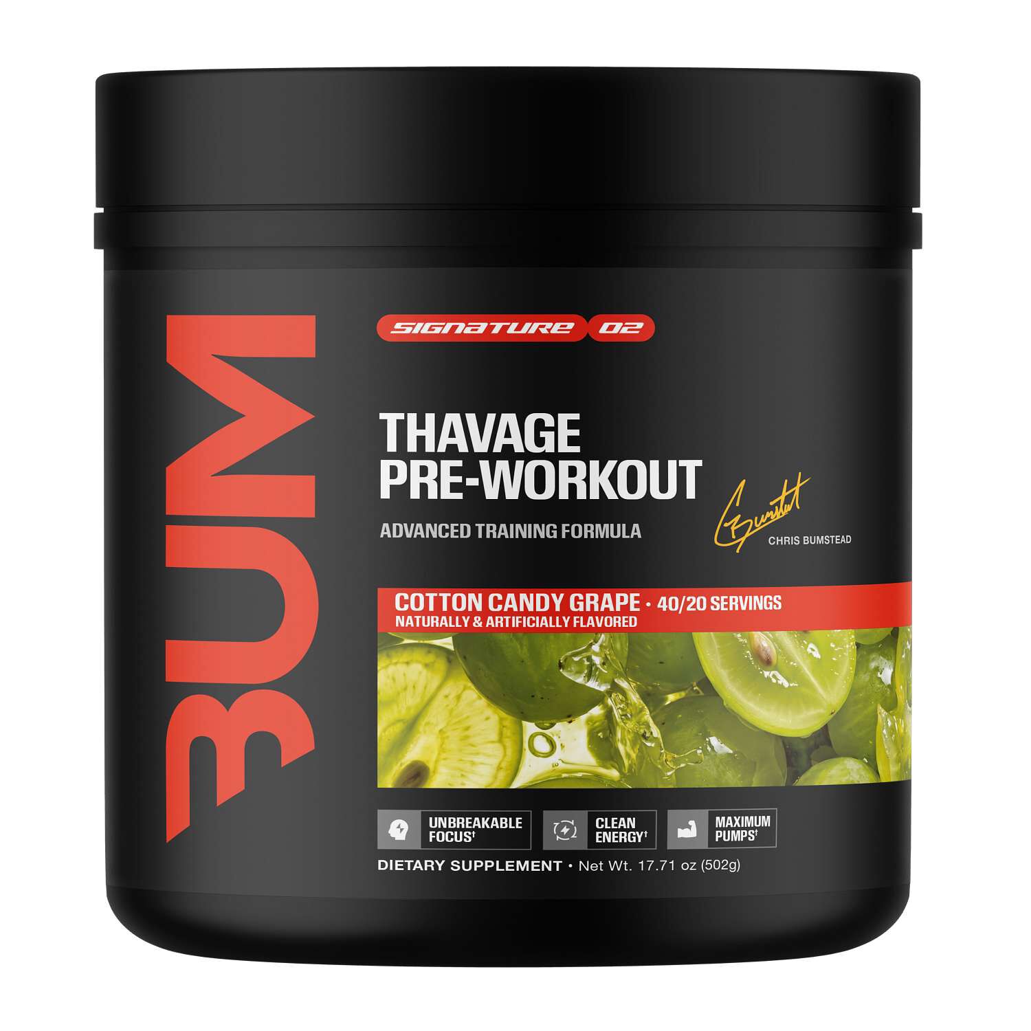 Thavage Pre-Workout - Cotton Candy Grape (40 Servings)  | GNC