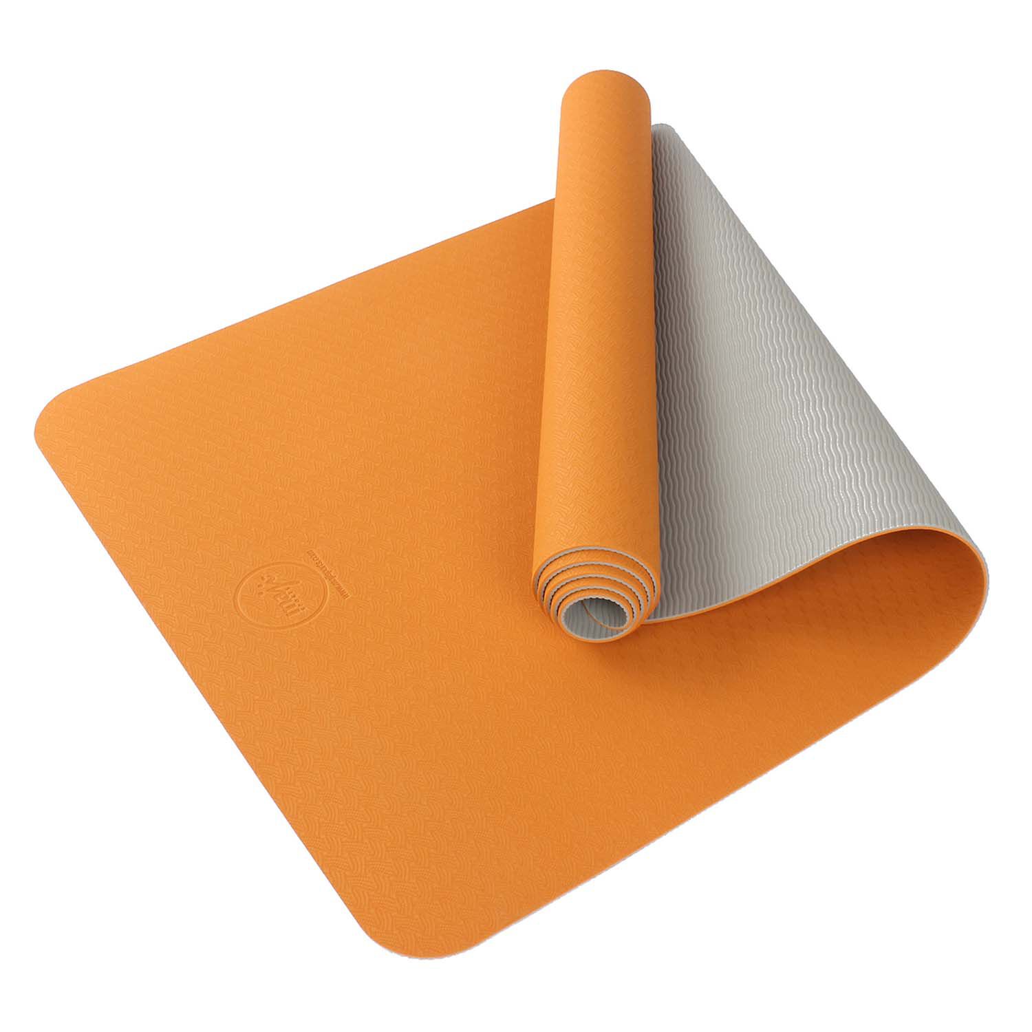 2 Tone TPE Yoga Mat - Orange/Gray  | GNC