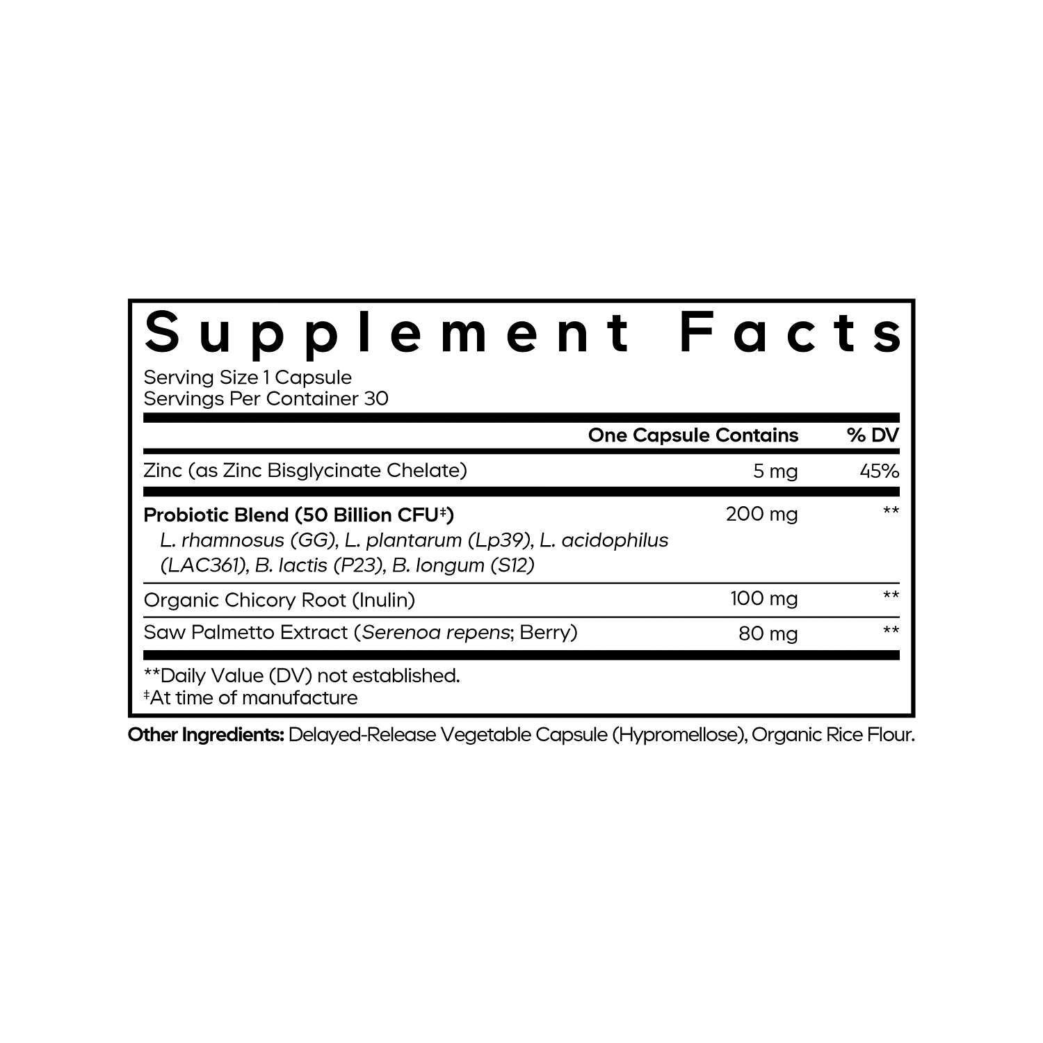 Men's Daily Probiotic - 30 Capsules (30 Servings)