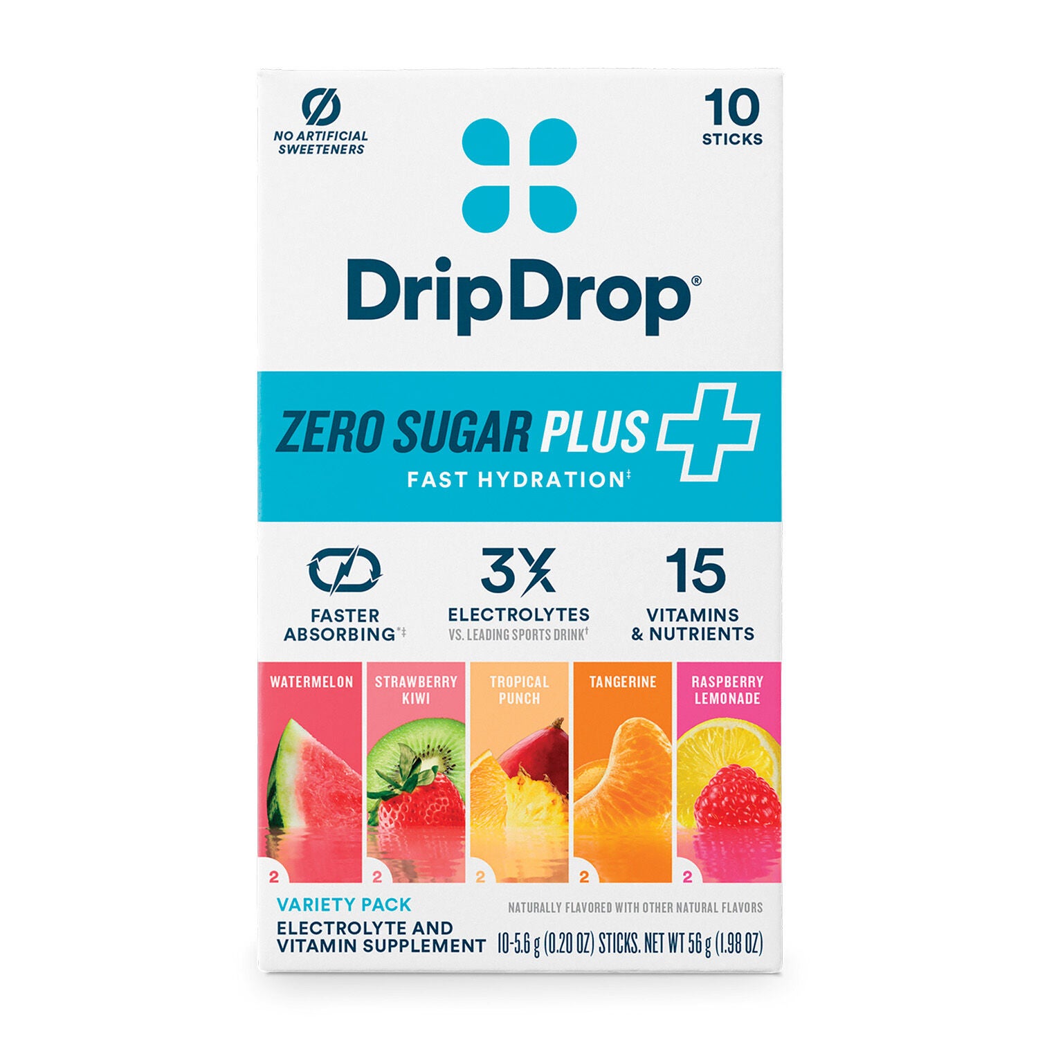 Zero Sugar Plus+ Electrolyte Drink Mix - Variety Pack (10 Stick Packs) | GNC