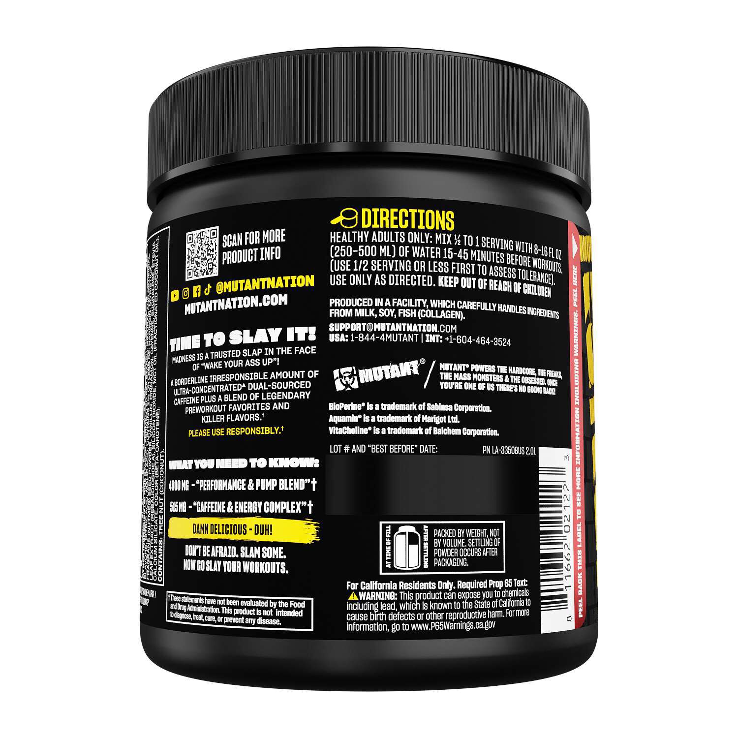 Madness Pre-Workout - Lemonade (30 Servings)  | GNC