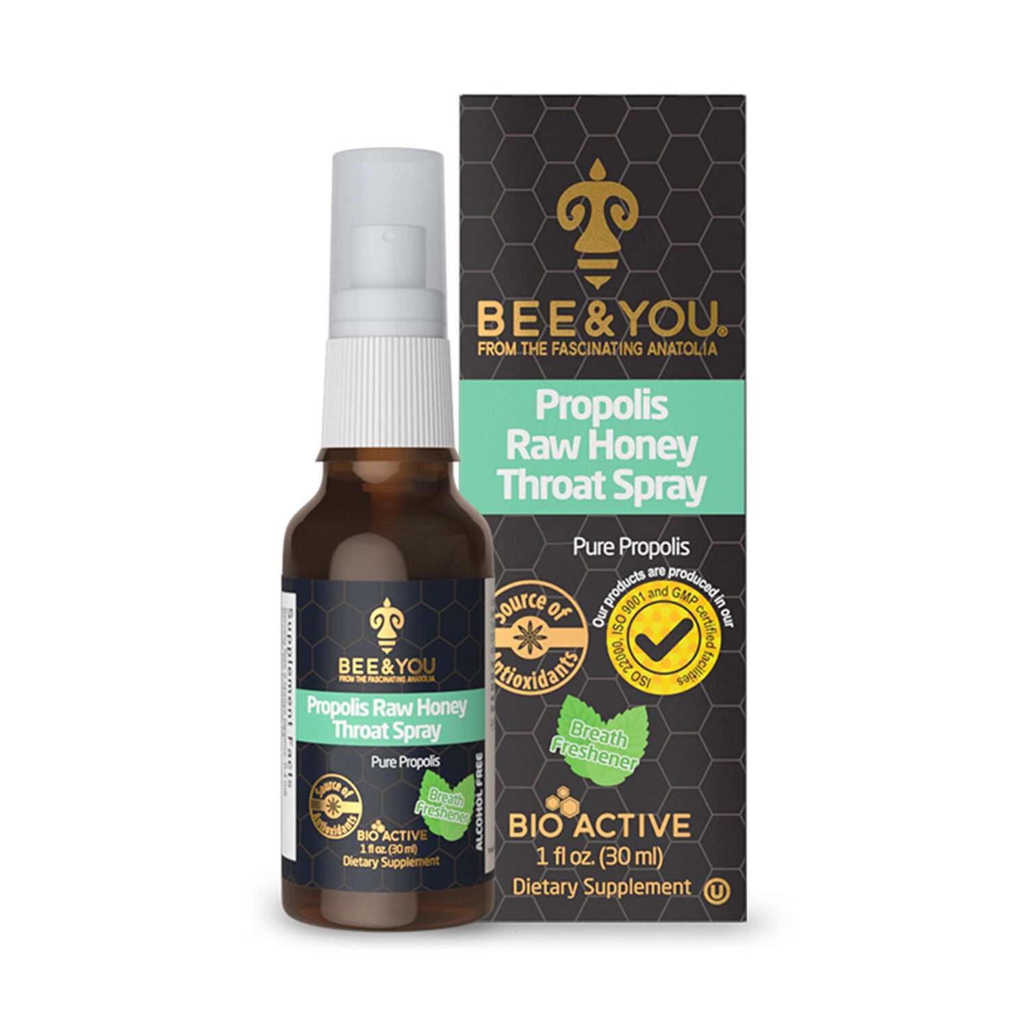 Propolis Raw Honey Throat Spray: 6% Pure Propolis - 1 oz. (75 Servings)  | GNC