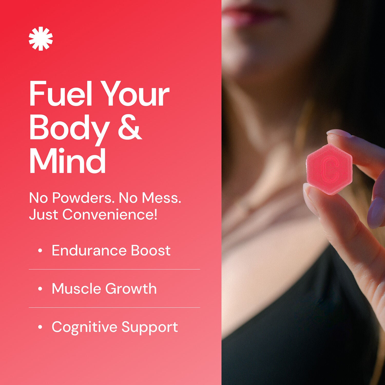 Creatine Monohydrate Gummies - Sour Cherry - 45 Gummies (15 Servings)