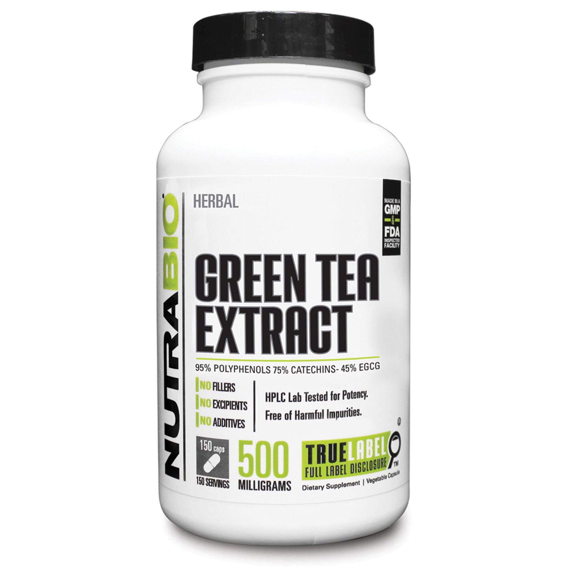 Nutrabio Green Tea Extract 500 Mg Gnc