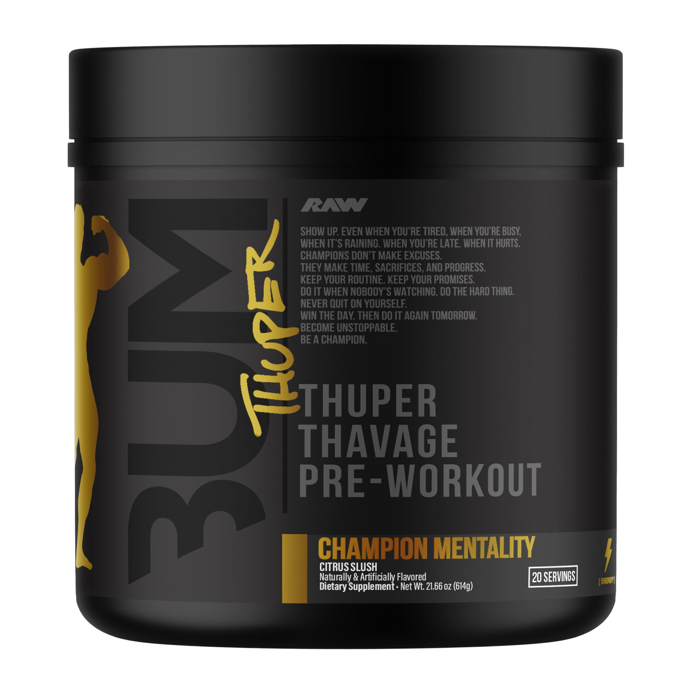 Champion Mentality: Thuper Thavage Pre-Workout - Citrus Slush (20 Servings)  | GNC