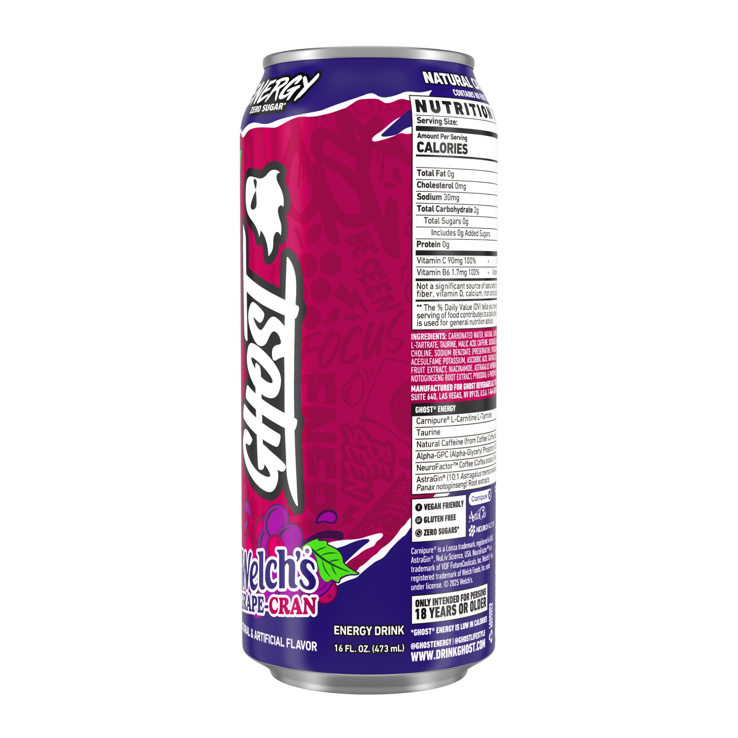 Energy Drink - Welch's Grape Cran&reg; - 16 fl oz. (12 Cans) Welch's Grape Cran&reg; | GNC